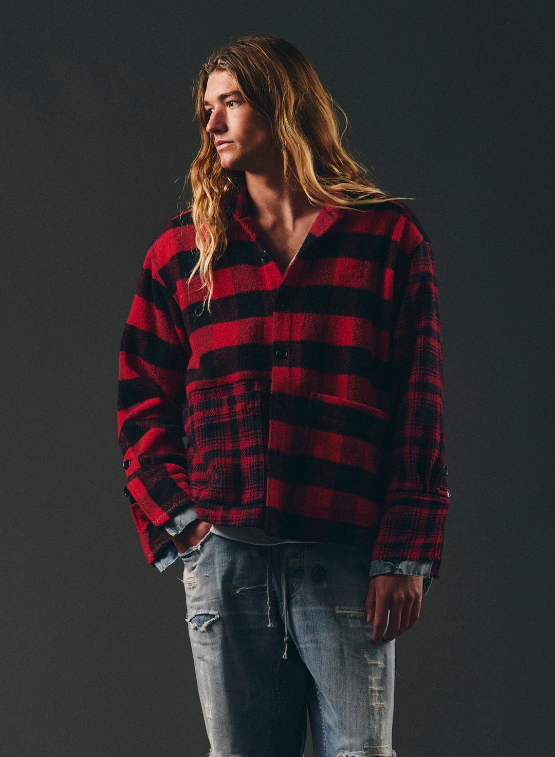 Greg Lauren $1375 Greg Lauren Buffalo Plaid Shawl Collar Box Jacket Size US L / EU 52-54 / 3 - 3 Thumbnail