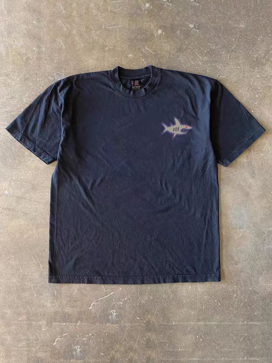 Japanese Brand × Vintage Black washed vintage shark print t-shirt Size US M / EU 48-50 / 2 - 2 Thumbnail