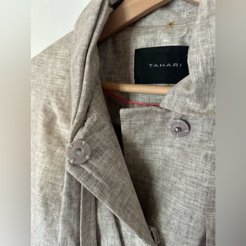 Elie Tahari Tahari Neutral 'Belle' Bow Detail Cape Jacket Coat Size S / US 4 / IT 40 - 7 Thumbnail