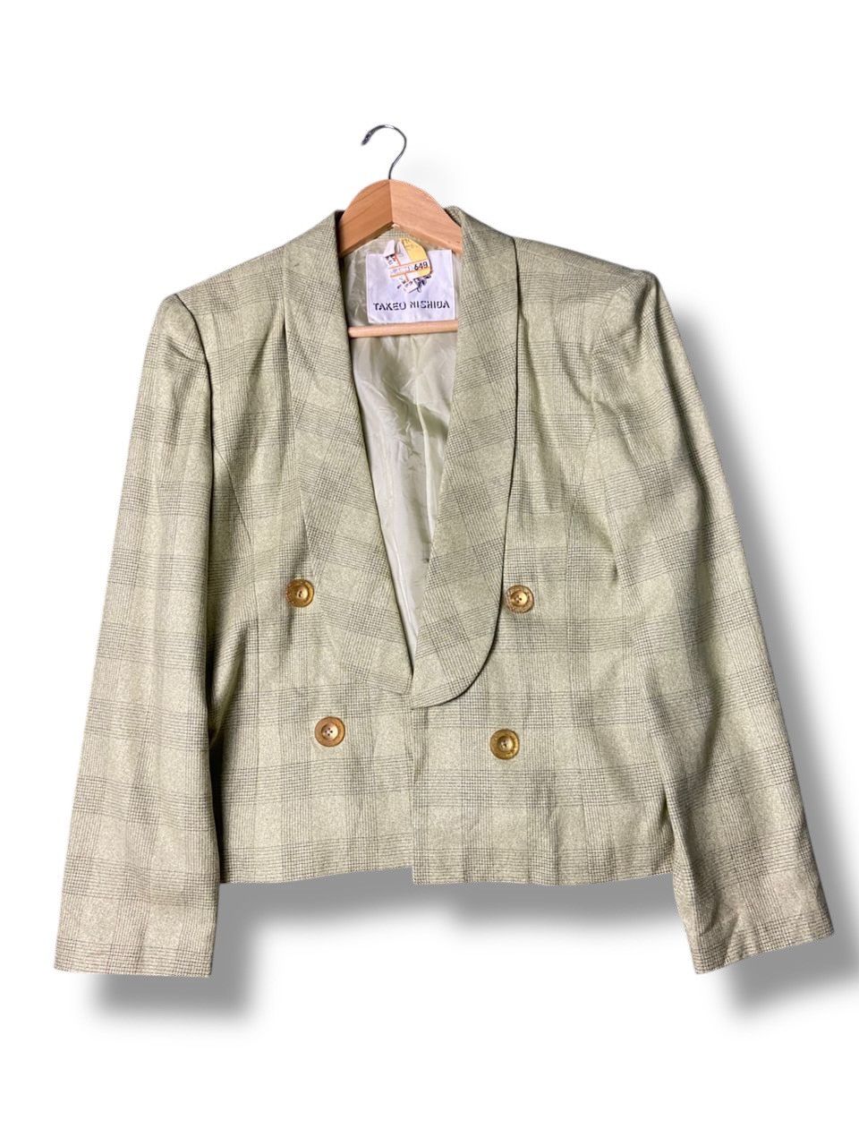 Japanese Brand Takeo Nishida Crop Double Breasted Blazer (152) Size US XXS / EU 40 - 1 Thumbnail