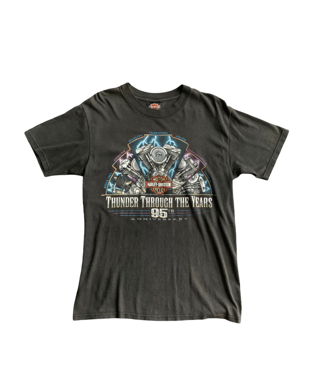 Harley Davidson 💎 Vintage 1997 Harley Davidson Thunder Tee Size US L / EU 52-54 / 3 - 1 Thumbnail