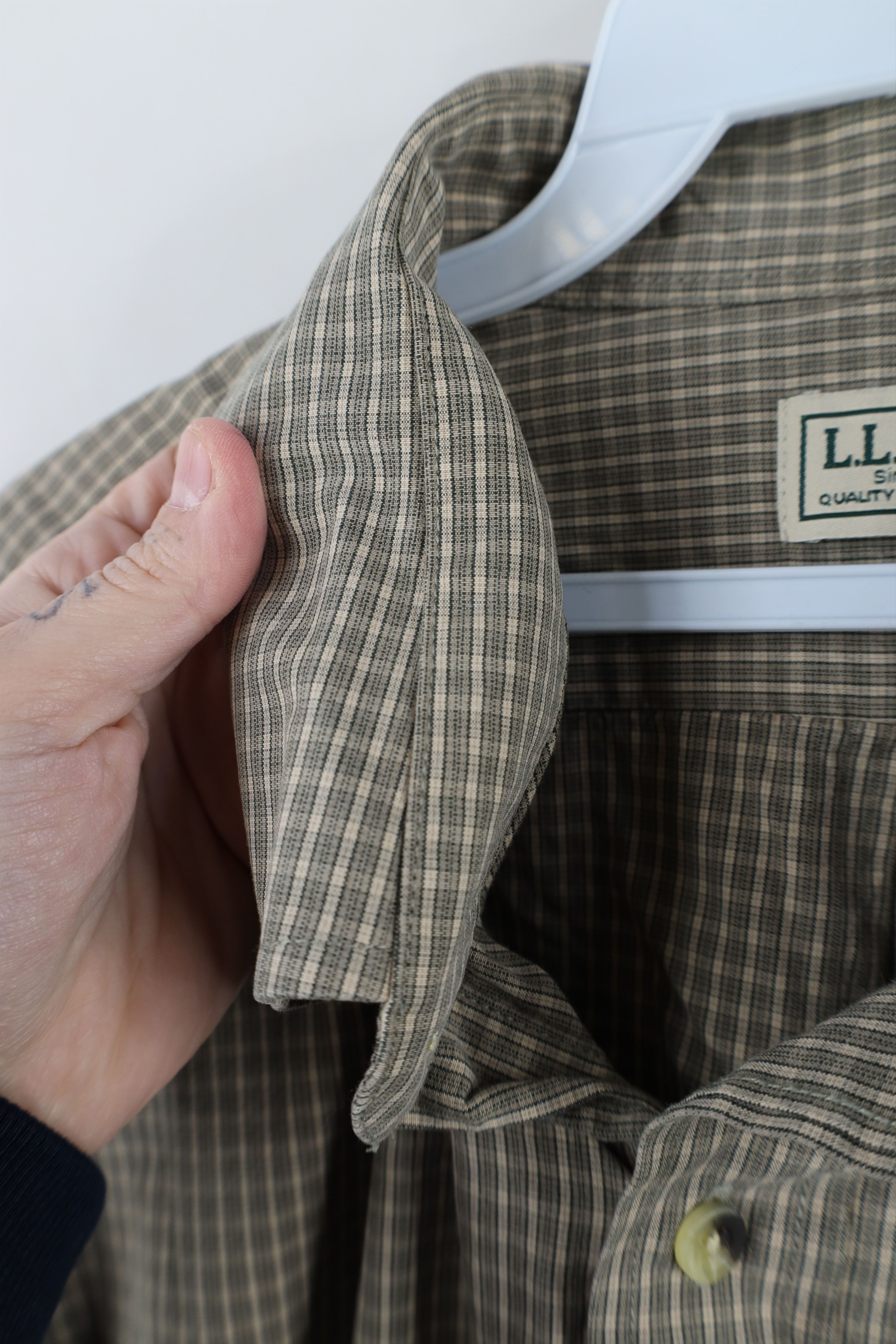 L.L. Bean × Vintage Vintage LL Bean Collared Button Down Shirt Plaid Cotton Size US XL / EU 56 / 4 - 7 Thumbnail