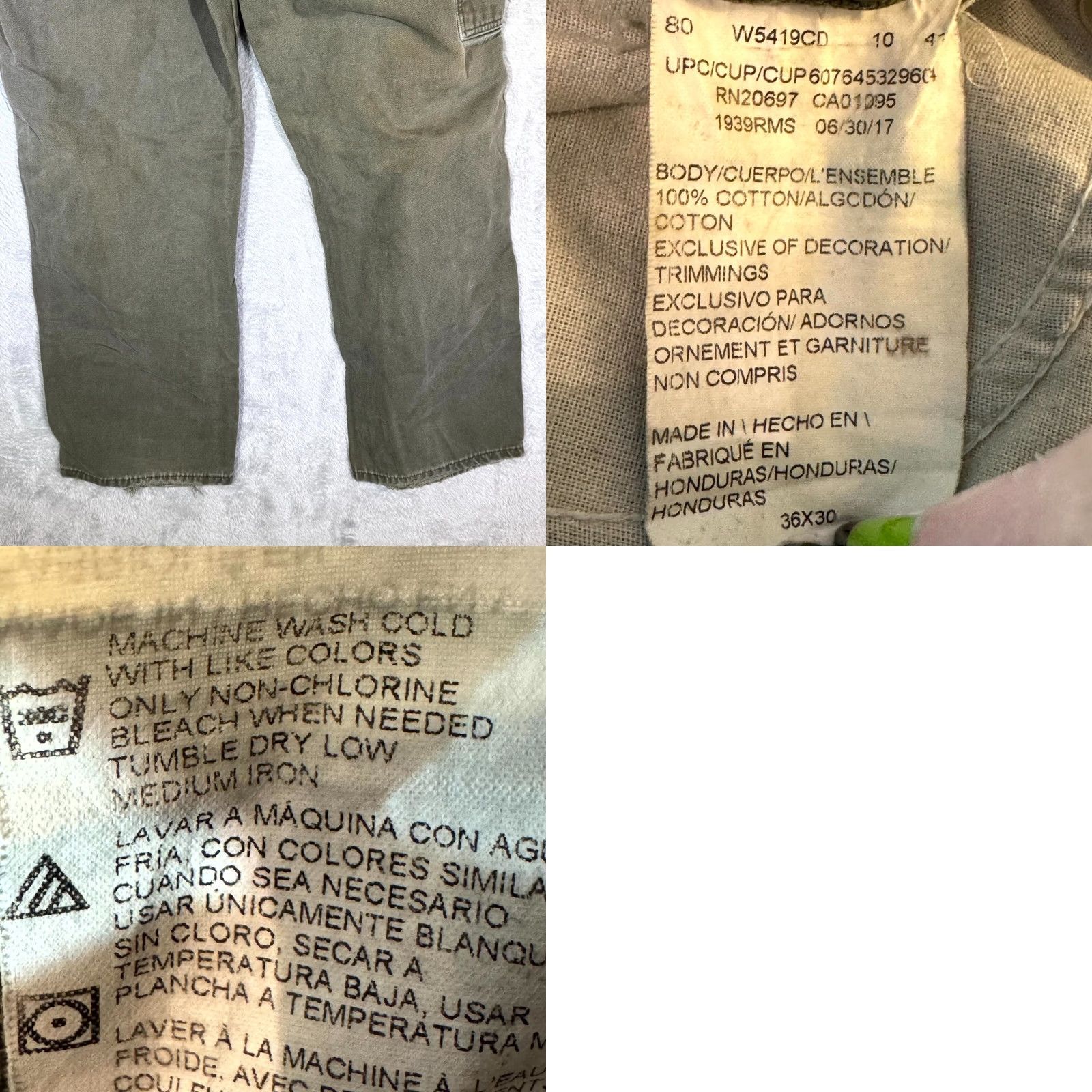 Dickies Dickies Carpenter Jeans Men’s 36 x 30 Green Denim Distressed Workwear Straight Leg Size US 36 / EU 52 - 9 Thumbnail