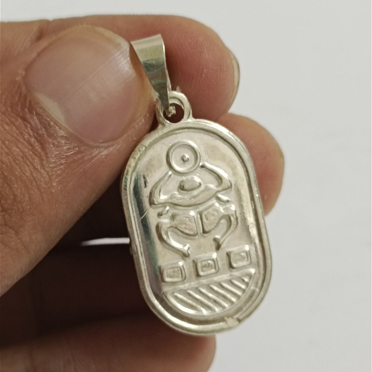 Sterling Silver 925 Sterling Silver scarab Pendant, Handmade Egypt Size ONE SIZE - 3 Thumbnail