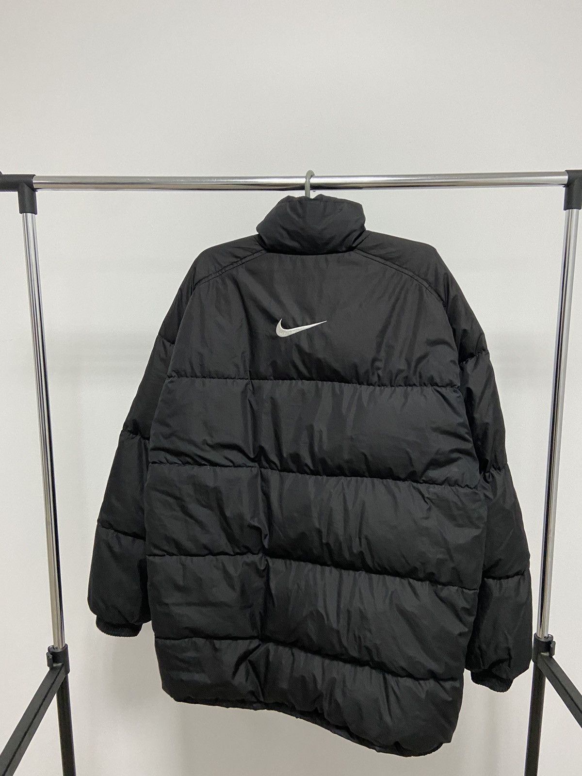 image of Nike Vintage Puffer Embroidered Big Logo Swoosh Small Logo in Black, Men's (Size Medium)