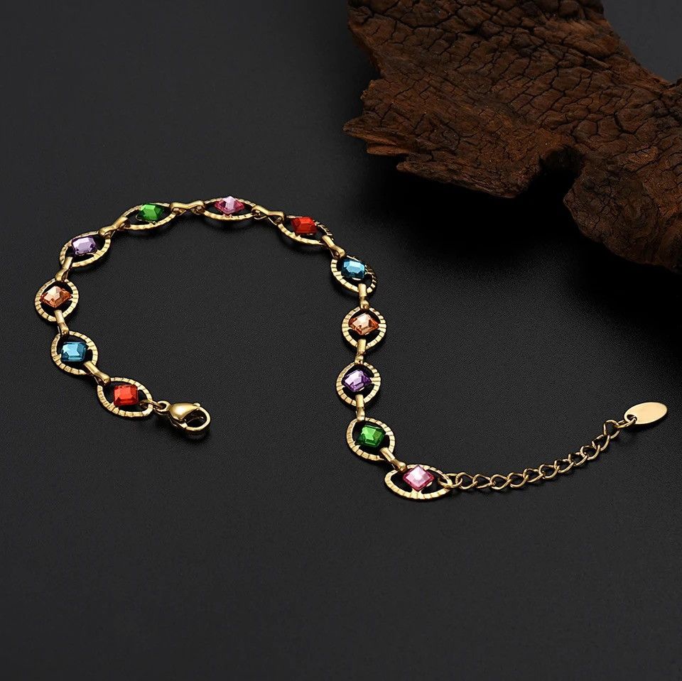 Jewelry Shiny Colorful Crystal Bracelet Size ONE SIZE - 1 Thumbnail