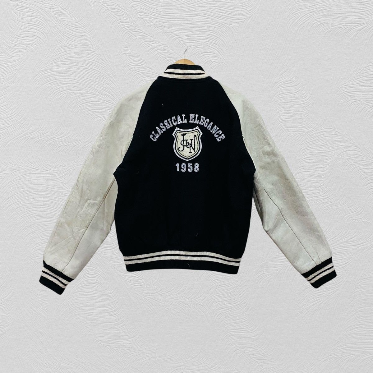 Vintage Vintage varsity jacket leather wool Size US XL / EU 56 / 4 - 1 Thumbnail