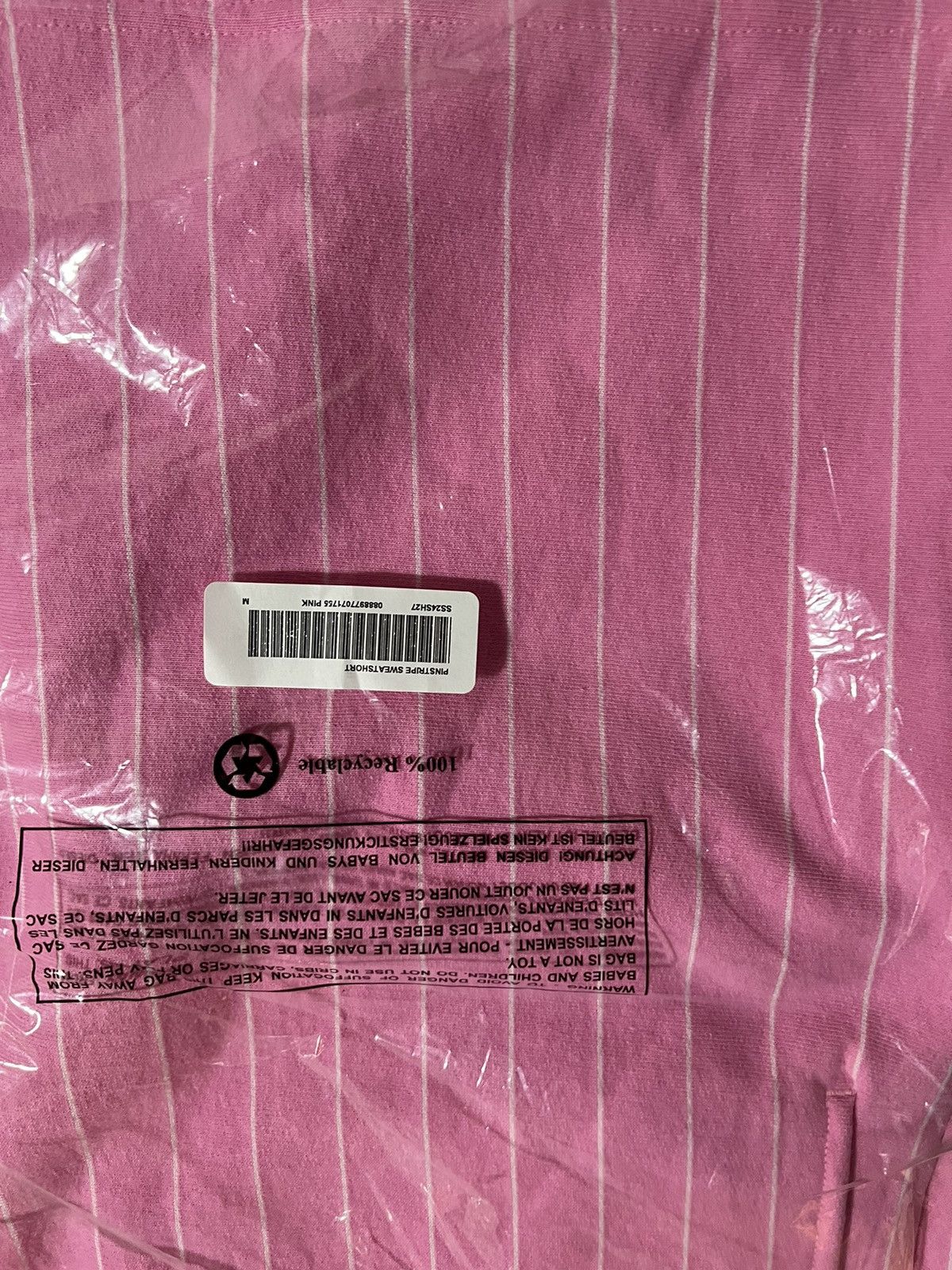 Supreme Supreme Pinstripe Fleece Sweatshort Shorts Pink SS23 Medium |  Grailed