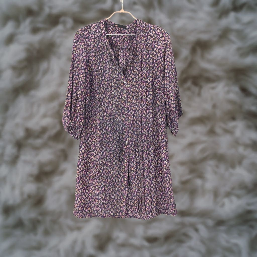 Maje Maje Button-Up Pleated Tunic Silk Purple Women M Size M / US 6-8 / IT 42-44 - 1 Thumbnail