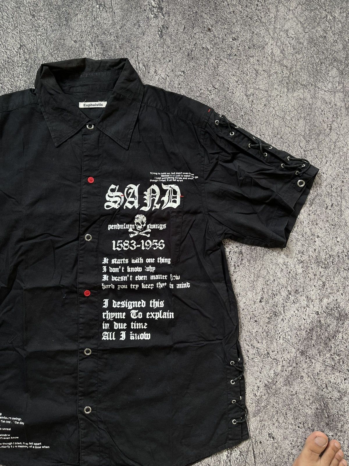 Japanese Brand Y2K Euphuistic laced skull ifsixwasnine shirt Size US L / EU 52-54 / 3 - 4 Thumbnail