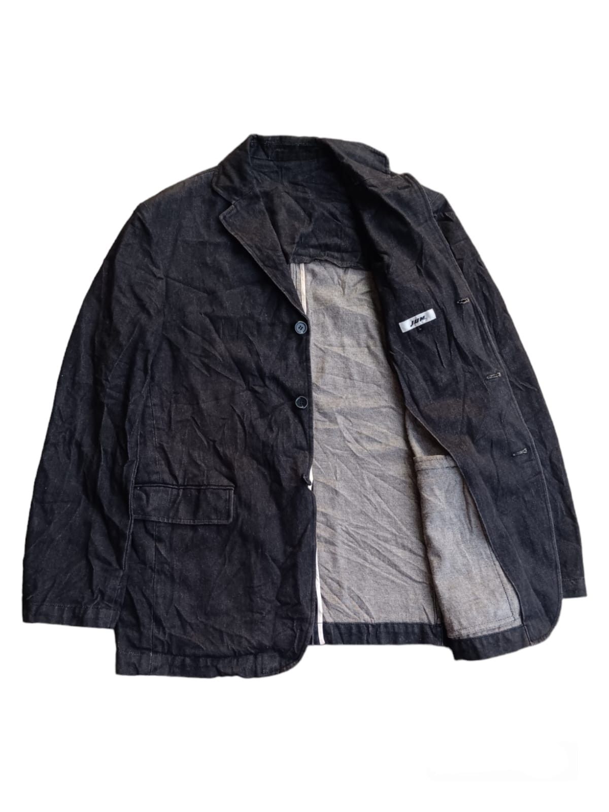 Japanese Brand Vintage jun men denim blazer jacket Size US L / EU 52-54 / 3 - 3 Thumbnail
