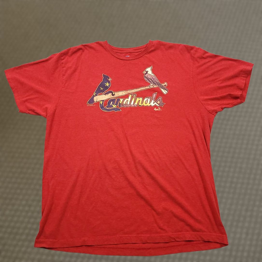 MLB MLB St Louis Cardinals T Shirt Mens 2XL Short Sleeve American Flag Red Size US XXL / EU 58 / 5 - 1 Thumbnail