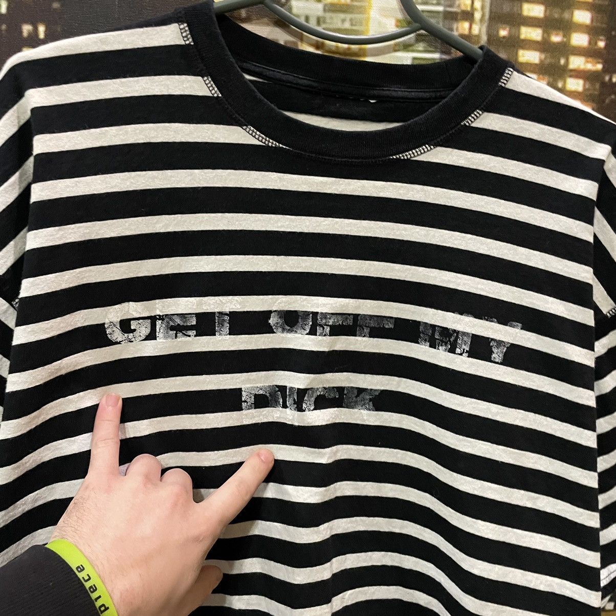 Vintage VINTAGE Y2K STRIPE TEE GET OFF MY DICK PENIS FUNNY PORN XXX Size US M / EU 48-50 / 2 - 2 Thumbnail