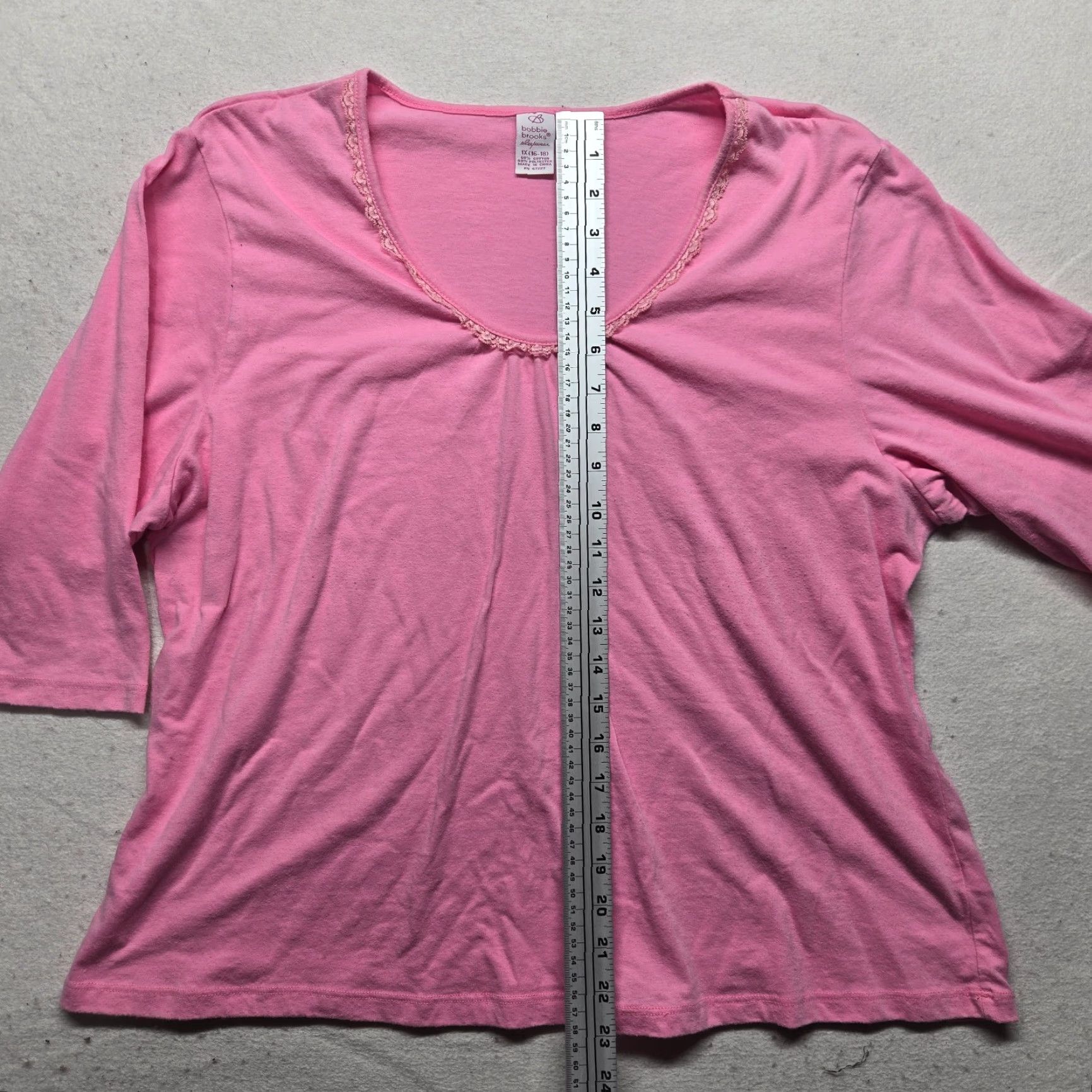 Vintage Bobbie Brooks Shirt Pink Blouse Scoop Neck Short Sleeve Adult 1X Women's Regular Size Pink Blouse Shirt 1X Womens Size XL / US 12-14 / IT 48-50 - 6 Thumbnail