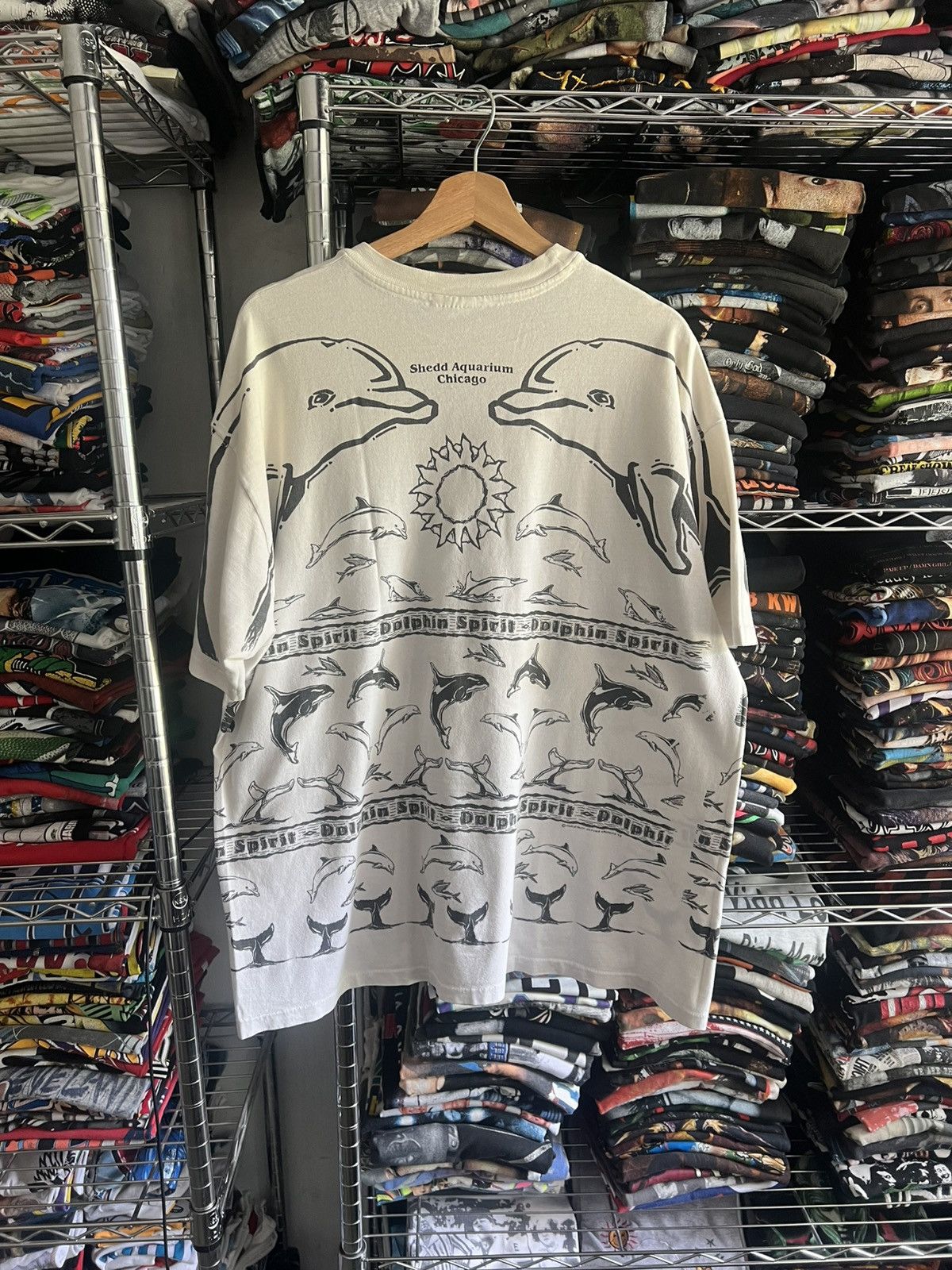 Arts & Science 1993 Dolphin Spirit Harlequin Nature Single Stitch AOP Tee Size US XL / EU 56 / 4 - 2 Thumbnail