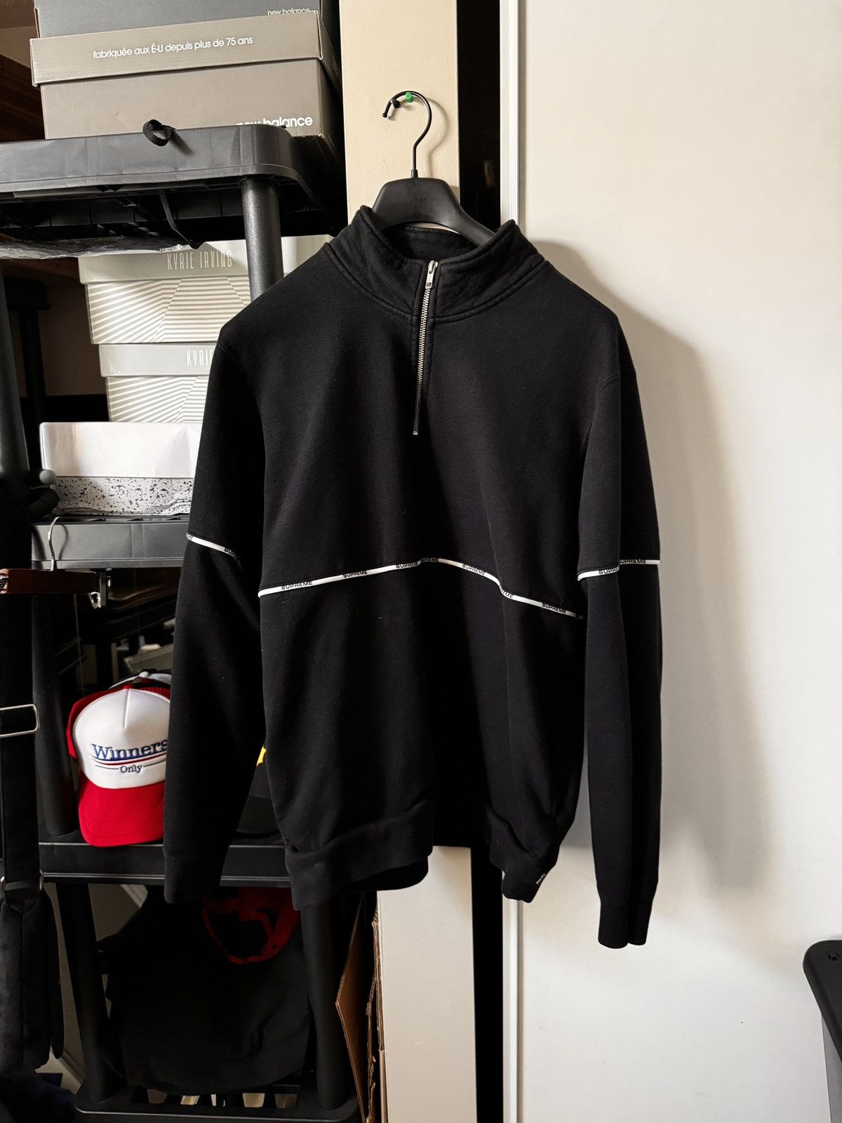 Supreme Supreme Quarter Zip White Piping | Grailed