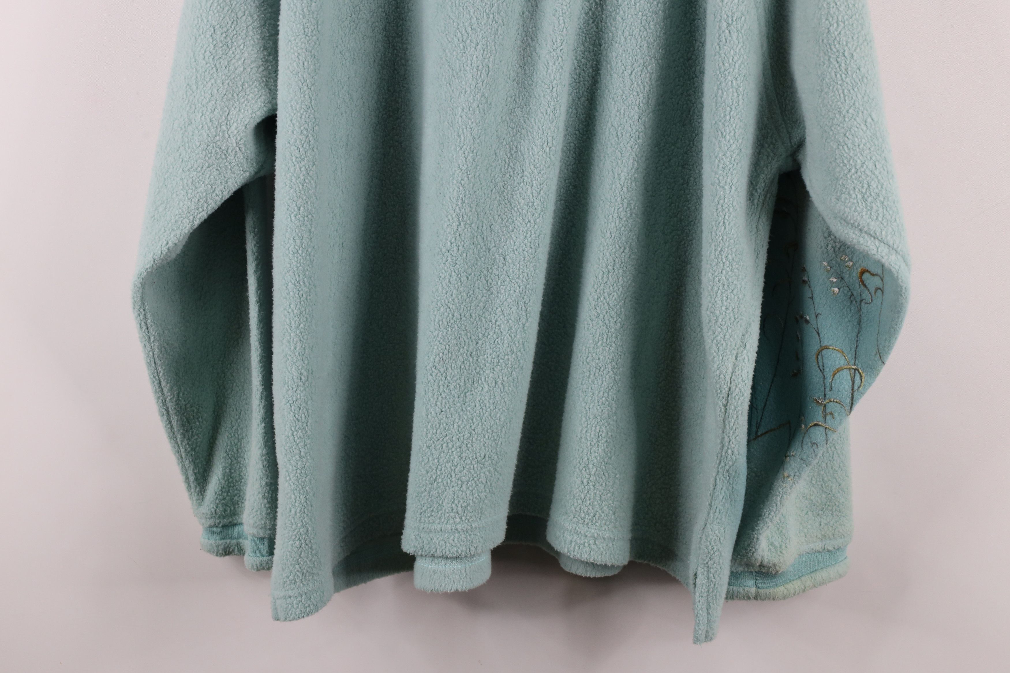 Vintage Vintage 90s Country Primitive Marled Fleece Sweater Teal Size XXL / US 16-18 / IT 52-54 - 14 Thumbnail