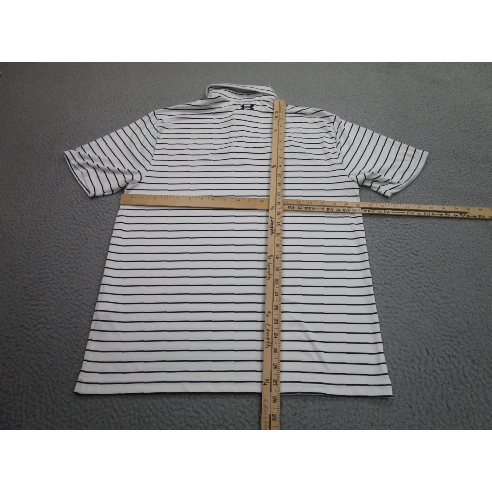 Under Armour Oaks Christian HS Polo Shirt Mens Medium Stripe Playoff Golf High School Prep Size US M / EU 48-50 / 2 - 6 Thumbnail