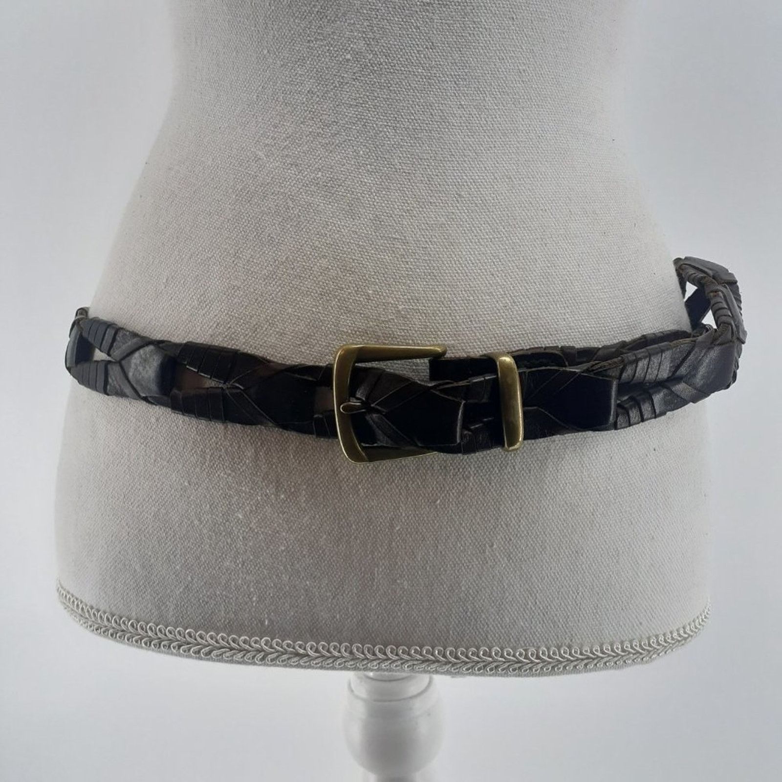 Fossil Fossil Men's Genuine Leather Links Gold Tone Buckle Brass Size ONE SIZE - 9 Thumbnail