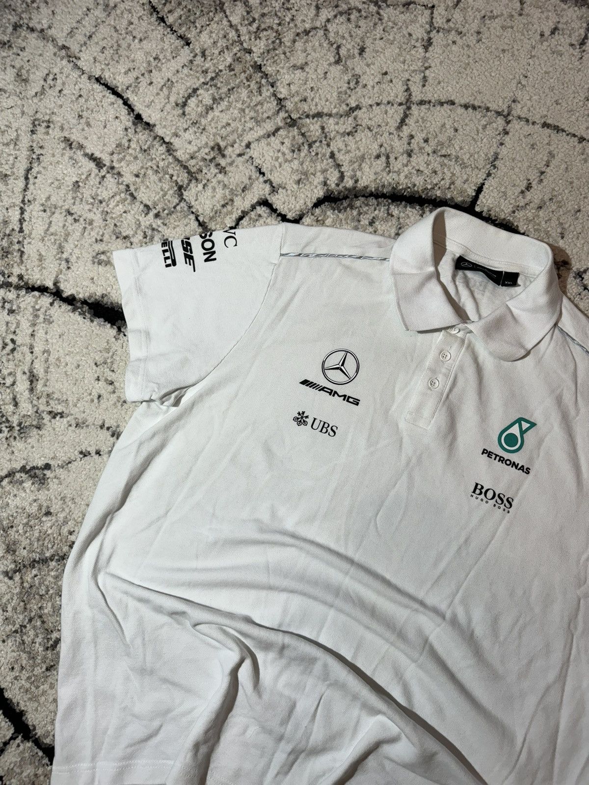 Formula 1 × Hugo Boss × Mercedes-Benz Petronas AMG Mercedes Benz Racing Team Hugo Boss Polo Shirt Size US XXL / EU 58 / 5 - 3 Thumbnail