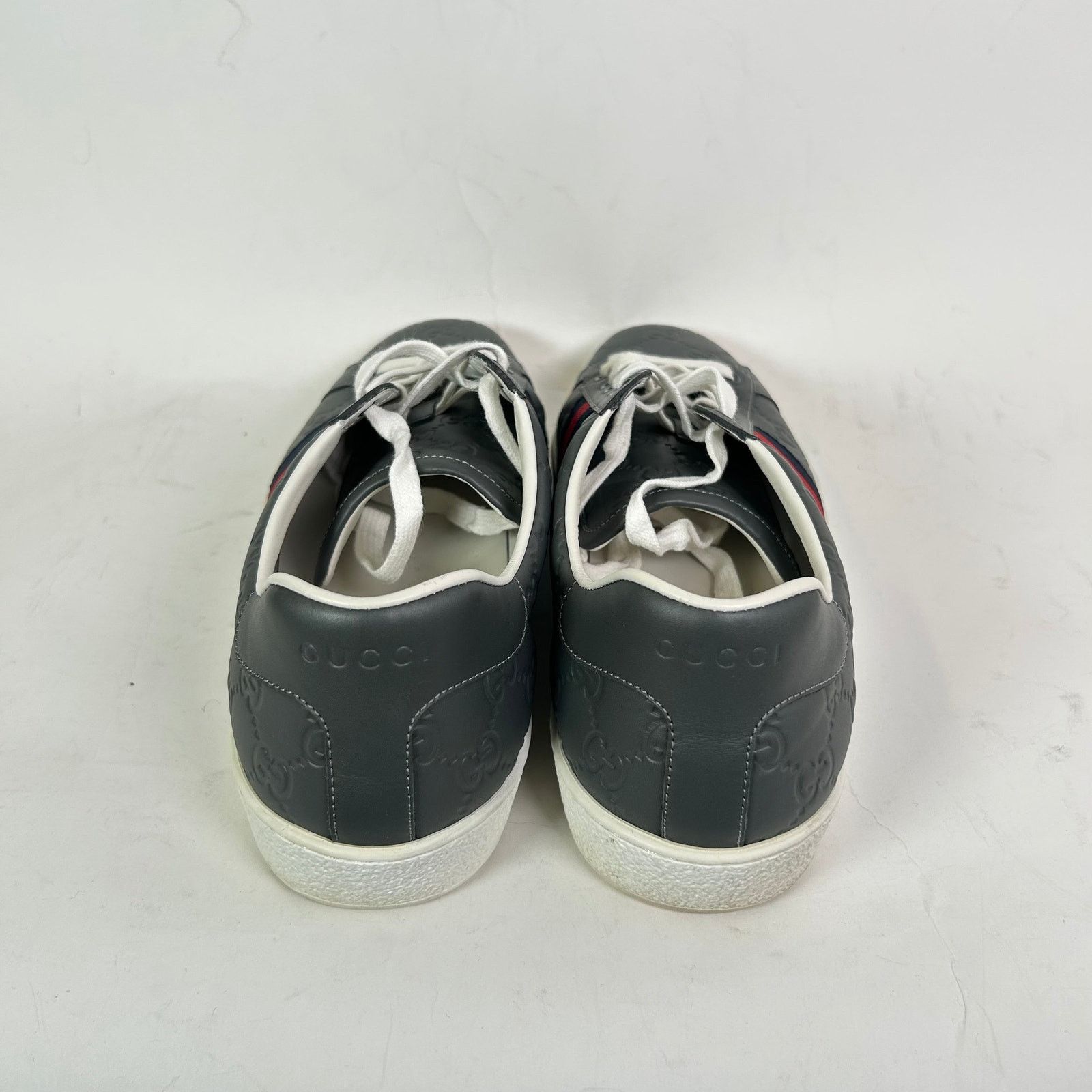 Gucci Gucci Grey Embossed Web Ace Sneaker Size 11 Size US 11 / EU 44 - 3 Thumbnail