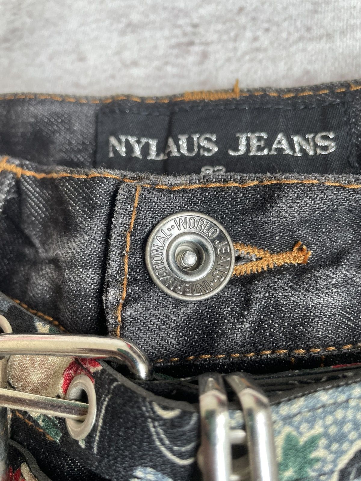 Japanese Brand Vintage NYLAUS Double Waist Denim Pants Size US 32 / EU 48 - 7 Thumbnail