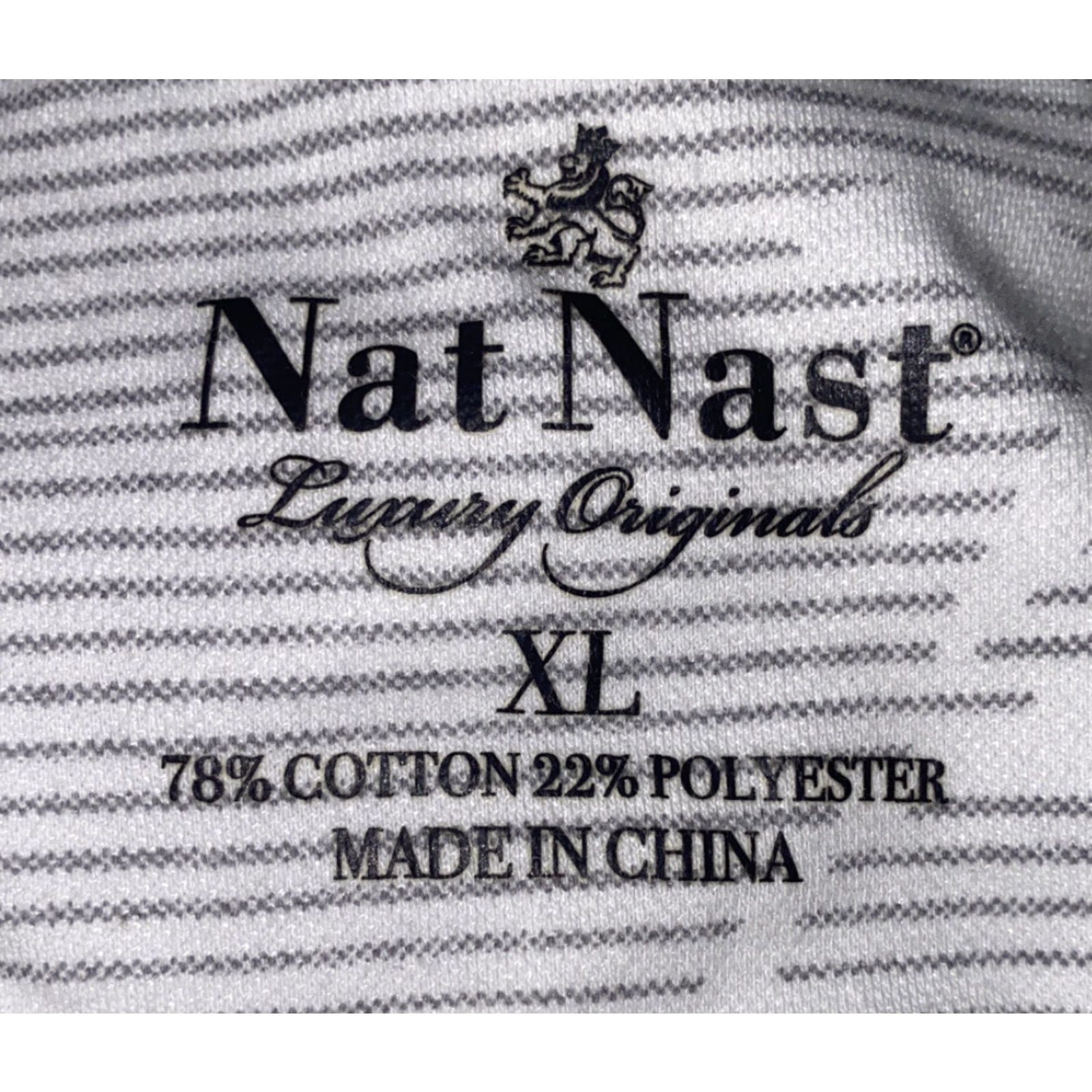 Nat Nast Nat Nast Polo Shirt Mens Short Sleeve Golf Collared Cotton/Polyester Gray White XL Regular Geometric Casual Shirt Size US XL / EU 56 / 4 - 6 Thumbnail