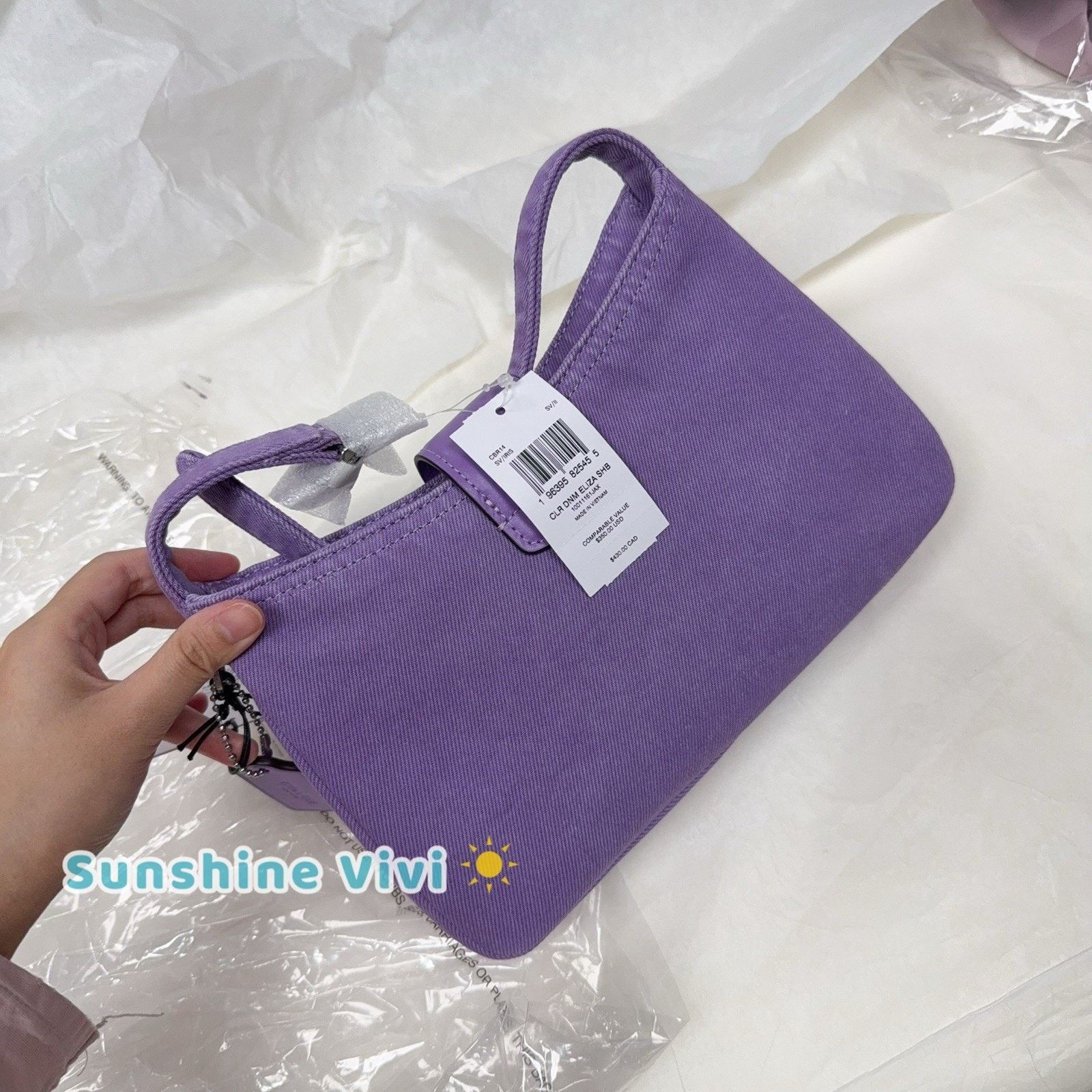 Coach NWT Coach Eliza Shoulder Bag Denim CBR14 Silver/Iris Size ONE SIZE - 4 Thumbnail