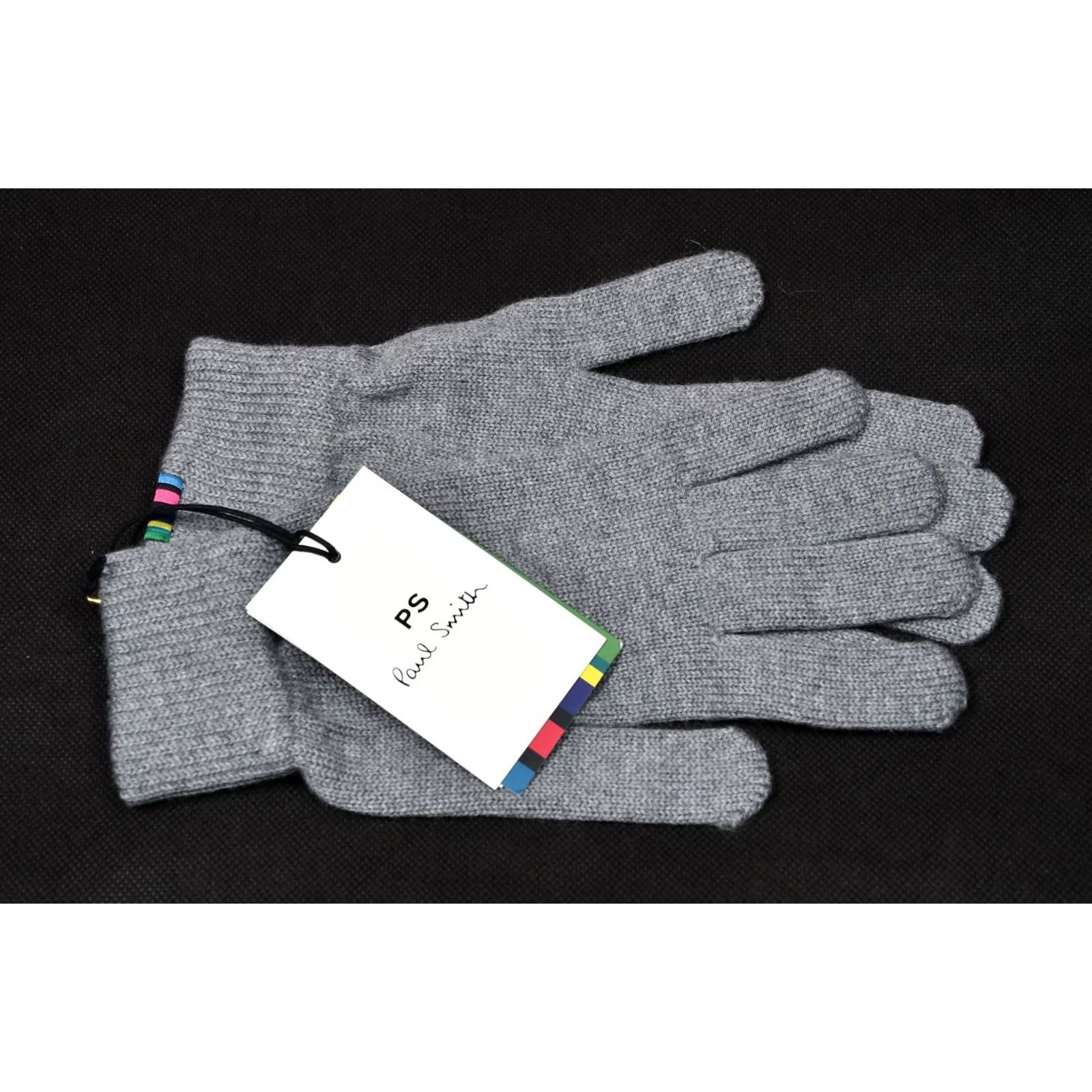Paul Smith Paul Smith Cashwool Men's Wool Gloves Grey One Size Wrist Knit 100% Lambswool Solid Winter Fall Spring Casual Mens Size ONE SIZE - 7 Thumbnail
