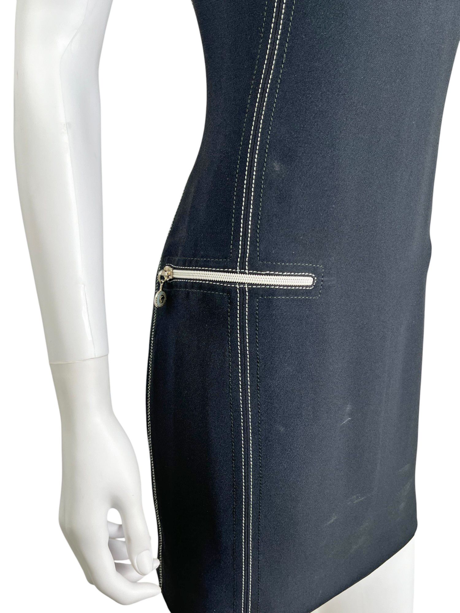 Versace by Gianni Versace S/S 1996 Black Zipped Medusa Dress Size S / US 4 / IT 40 - 5 Thumbnail