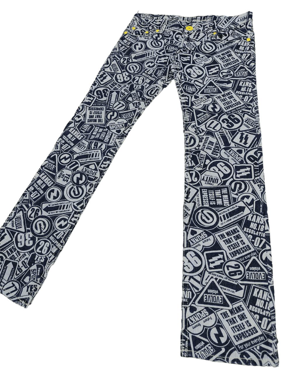 Beauty Beast Japanese Printed Low Rise Denim Size US 34 / EU 50 - 1 Thumbnail