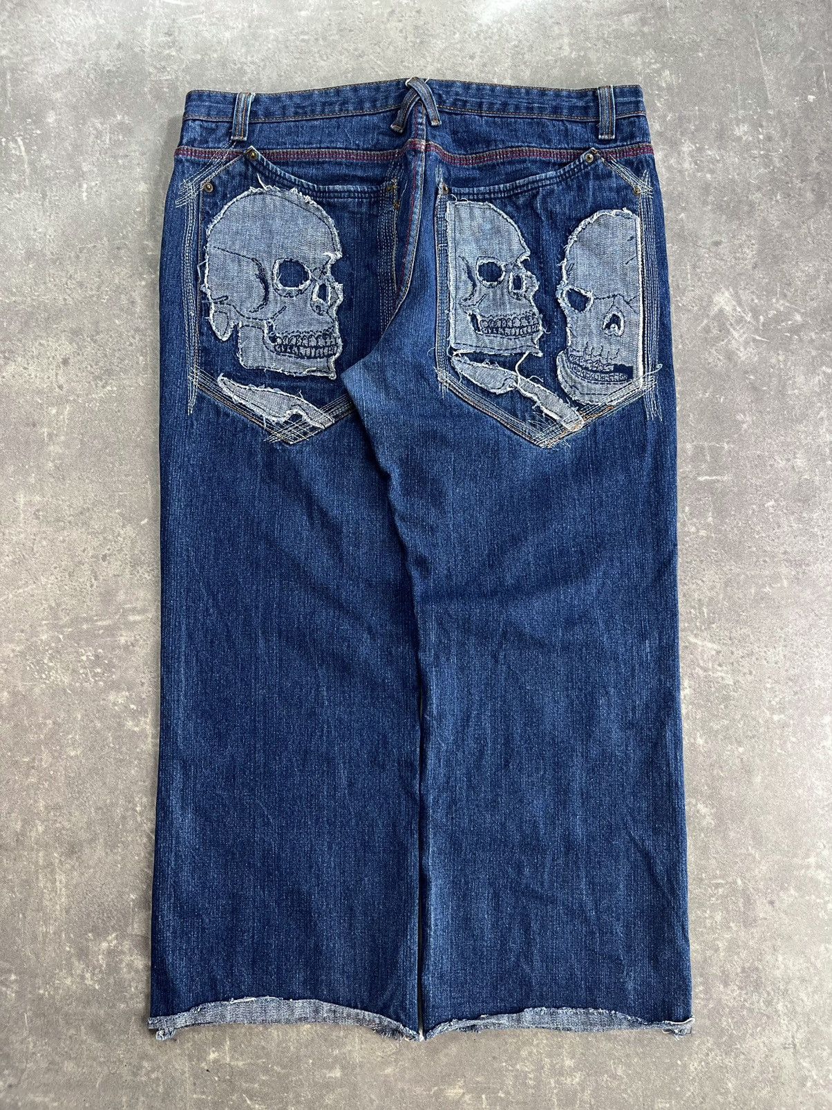 Artful Dodger 00s Artful Dodger Rare Skulls Baggy Denim Jeans 40 XXL Size US 40 / EU 56 - 1 Thumbnail
