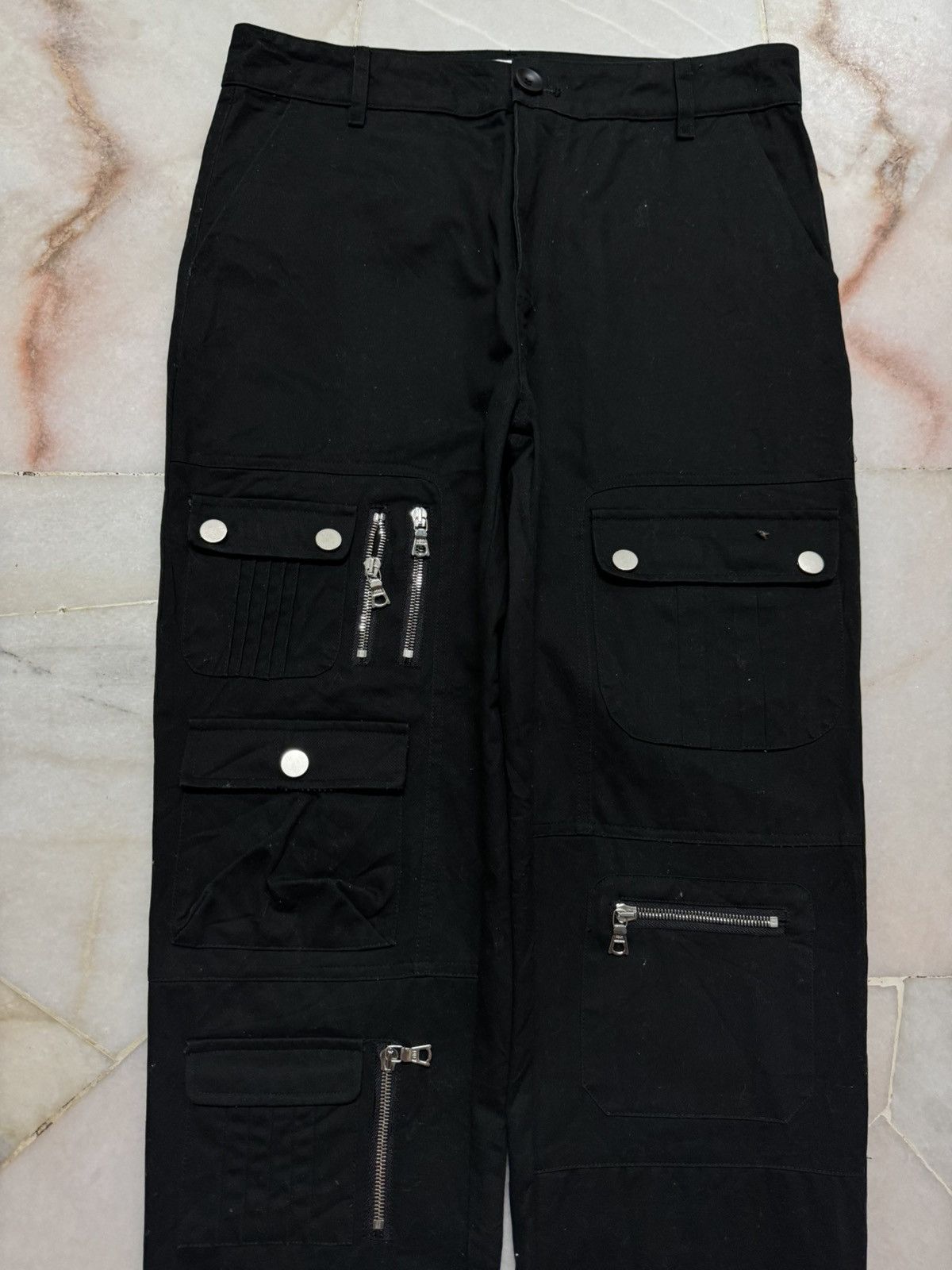 Tornado Mart JAPANESE FORTUNE FAME PUNK POEM BLACK MULTIPOCKET CARGO Size US 31 - 5 Thumbnail