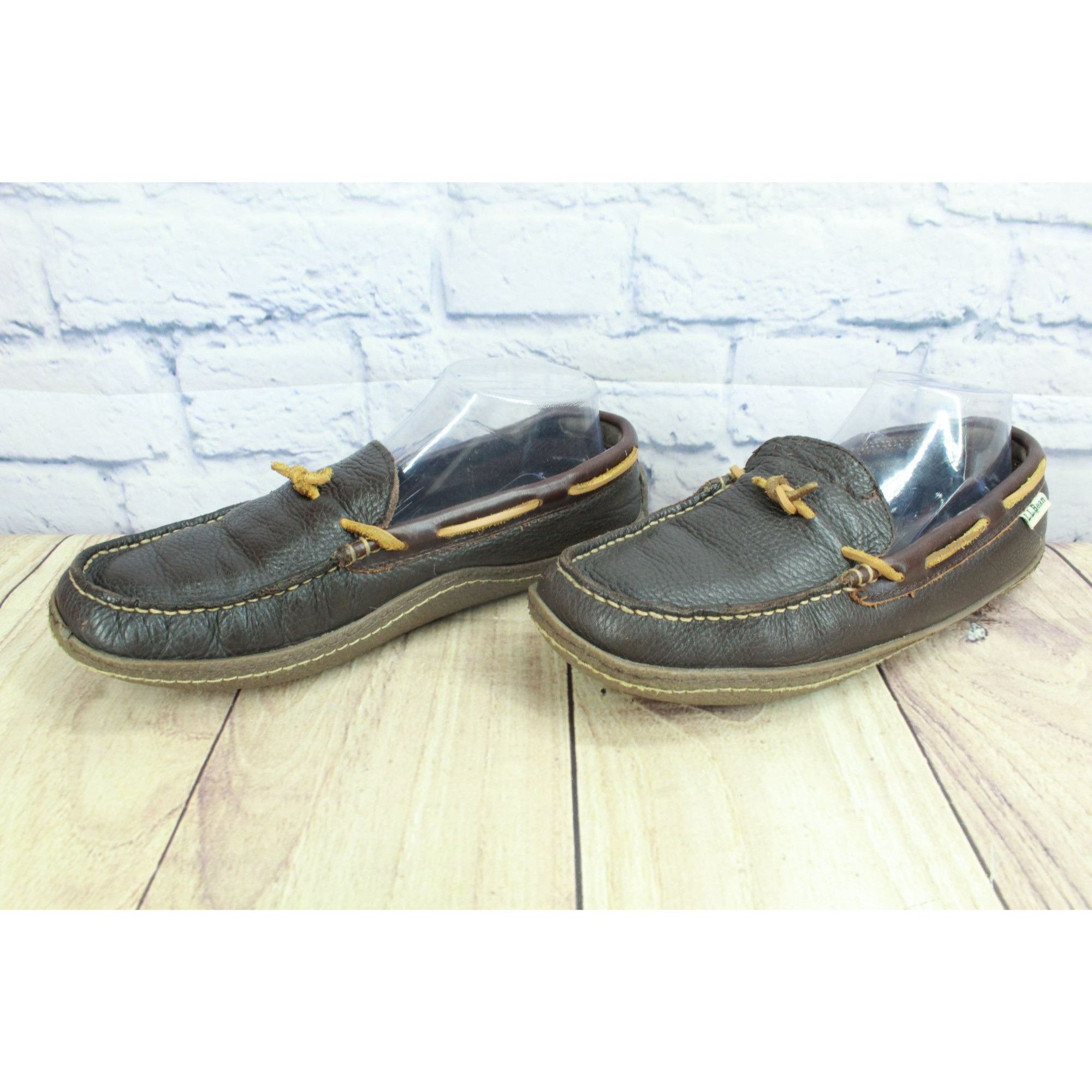 L.L. Bean LL Bean Flannel Lined Handsewn Leather Slippers Men’s Size US 8 / EU 41 - 2 Thumbnail