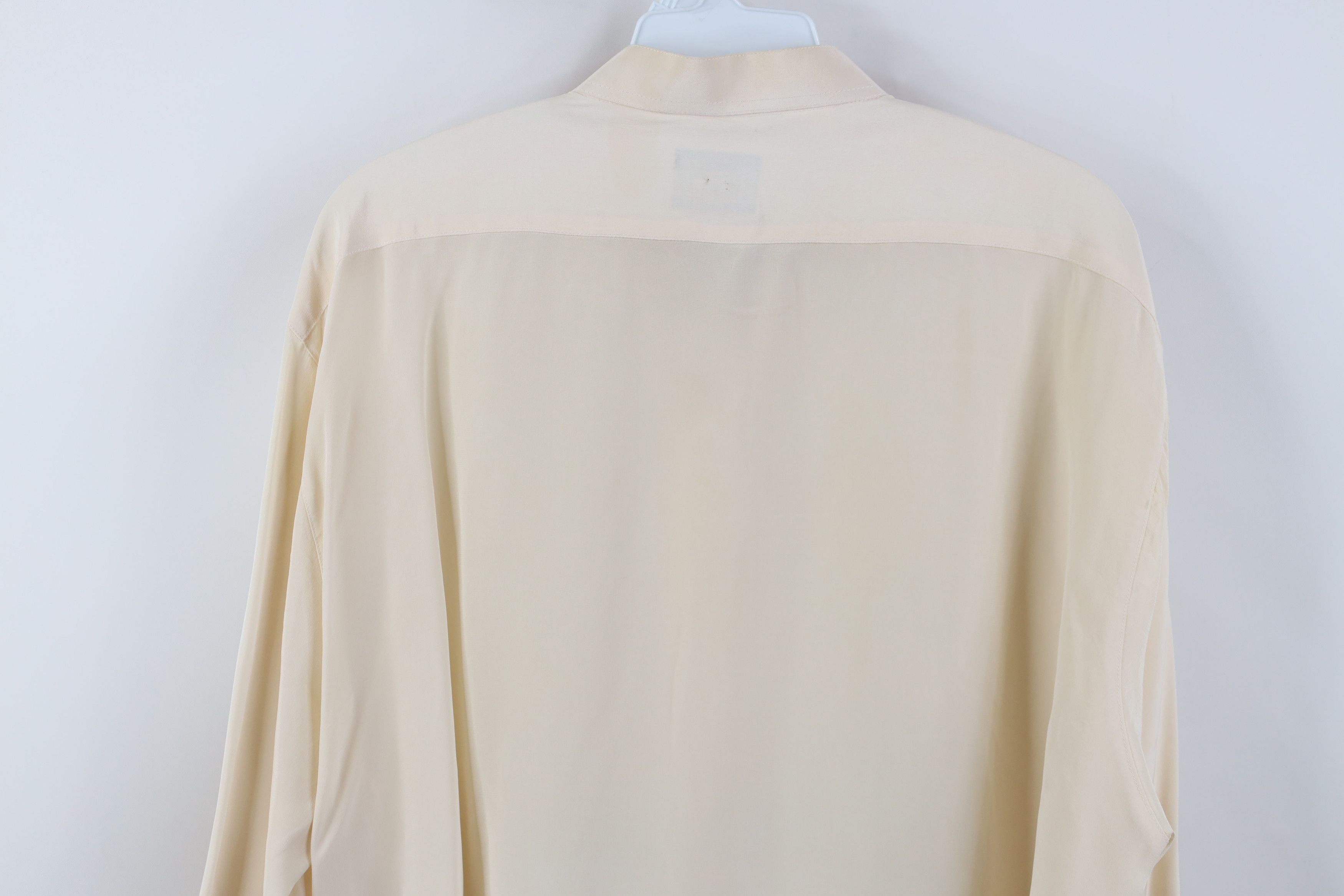 Vintage Vintage 90s Streetwear Sheer Silk Band Collar Button Shirt Size US XL / EU 56 / 4 - 13 Thumbnail