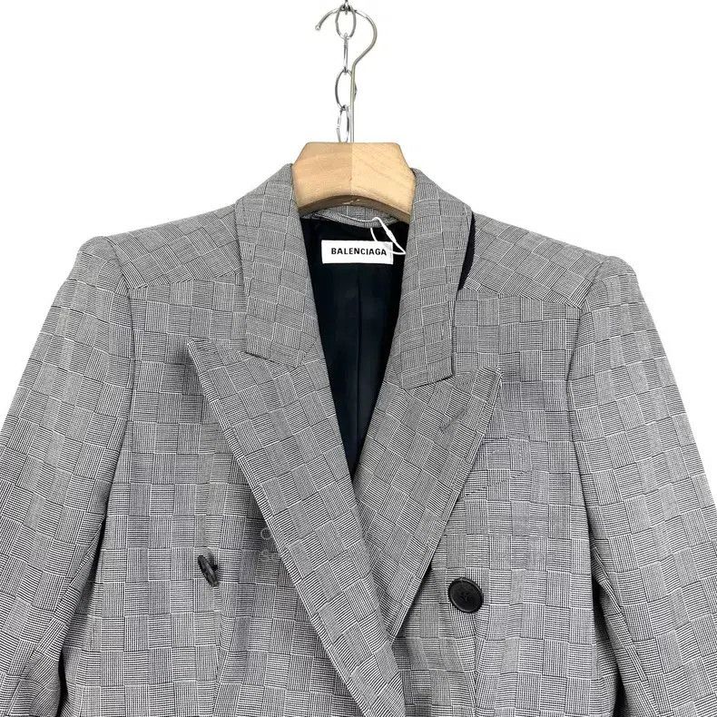 Balenciaga Balenciaga Gray Plaid Blazer Jacket Size M / US 6-8 / IT 42-44 - 3 Thumbnail