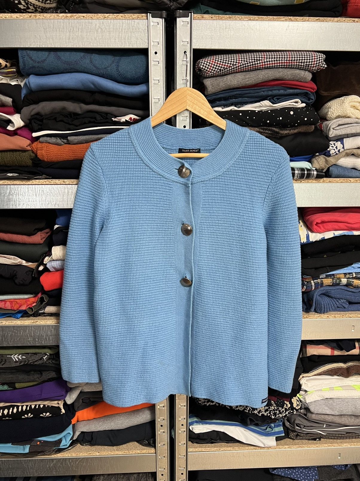 Saint James Vintage Saint James Size 10 Knitted Button Cardigan Sweater Size L / US 10 / IT 46 - 1 Thumbnail
