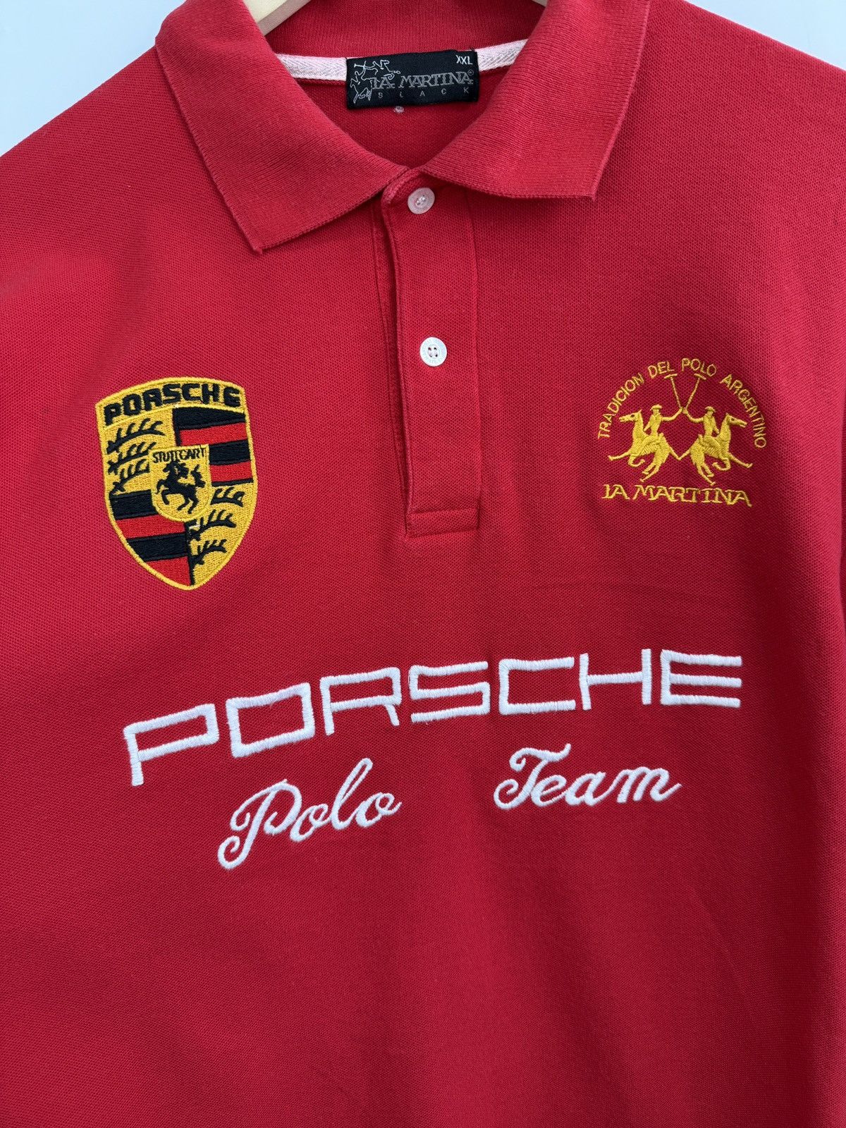 La Martina × Porsche Design 🇺🇸 Vintage La Martina Porsche Polo T-Shirt Rare Retro Y2K Size US XL / EU 56 / 4 - 4 Thumbnail