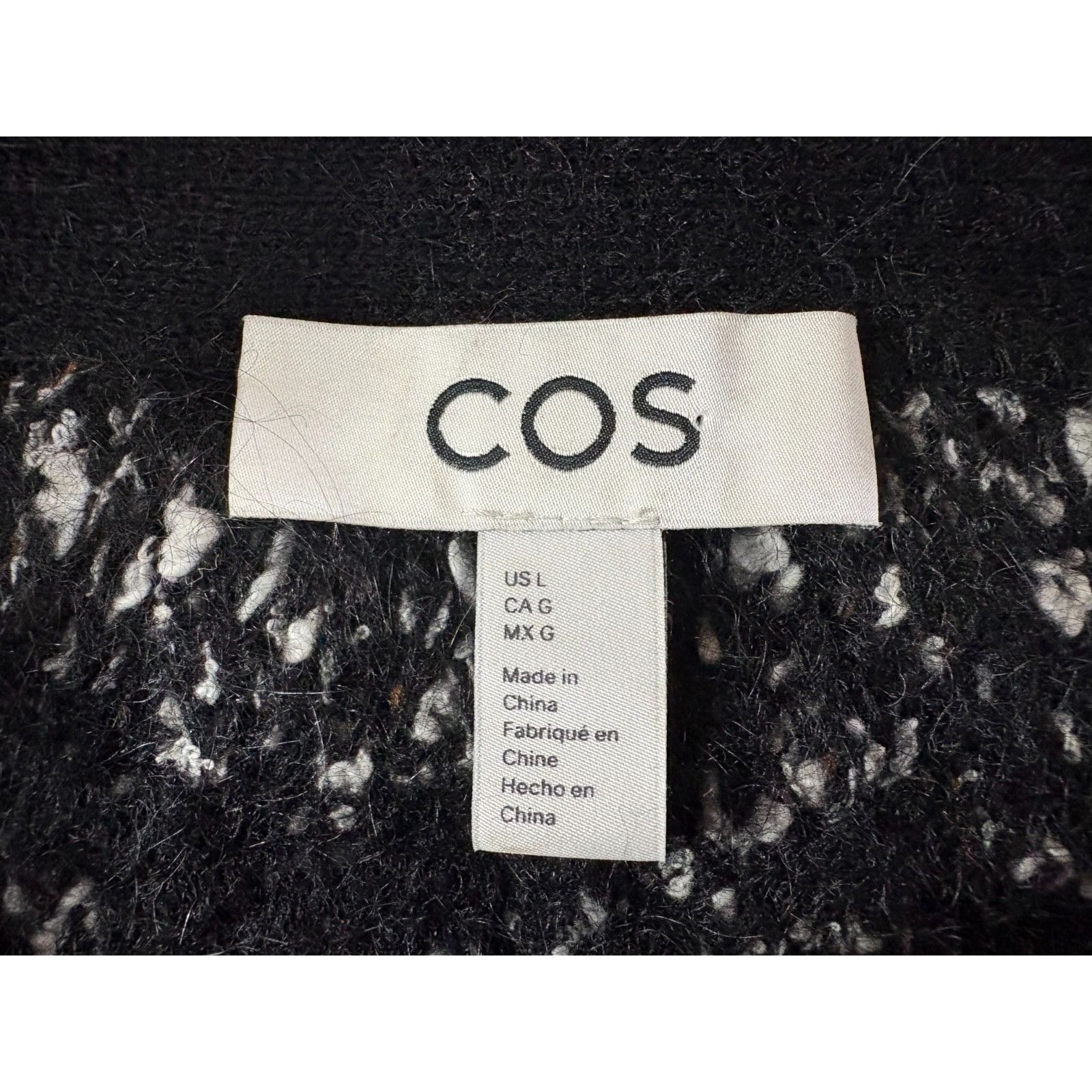 Cos COS Oversized Herringbone Mohair Blend Cardigan sz L color b Size L / US 10 / IT 46 - 2 Thumbnail