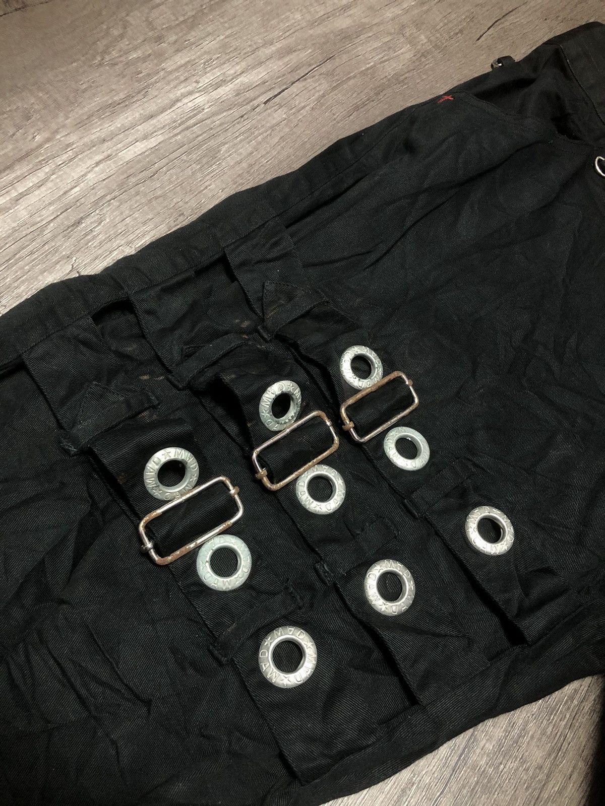 Japanese Brand MAD PUNKS SKULL DESIGN BONDAGE STYLE BOOTCUT PANT Size US 32 / EU 48 - 20 Thumbnail