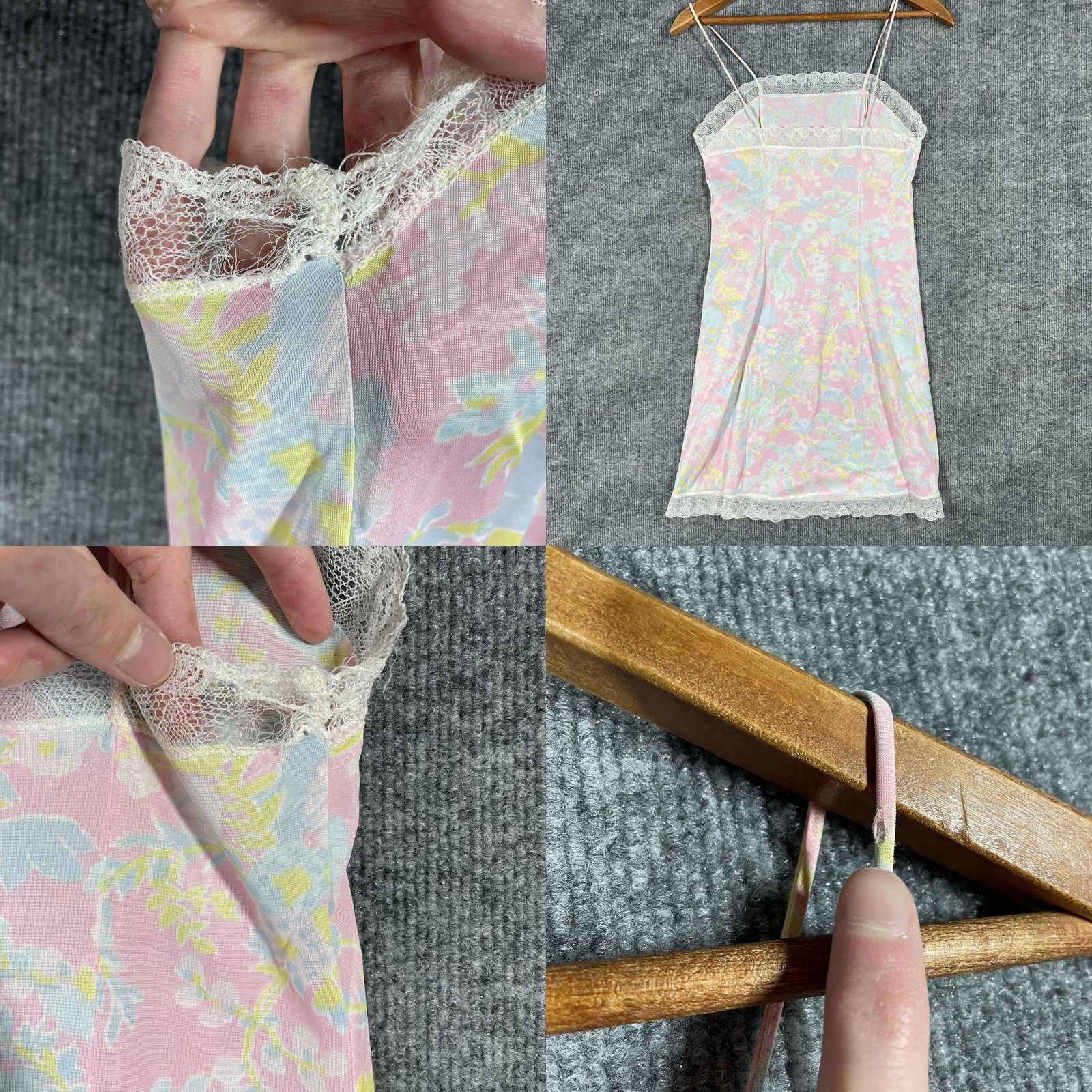 Vintage VINTAGE 60s 70s Chemise & Bloomer Set Pink Floral Lingerie American Maid Lace Shirt Bloomers Womens Size ONE SIZE - 10 Thumbnail