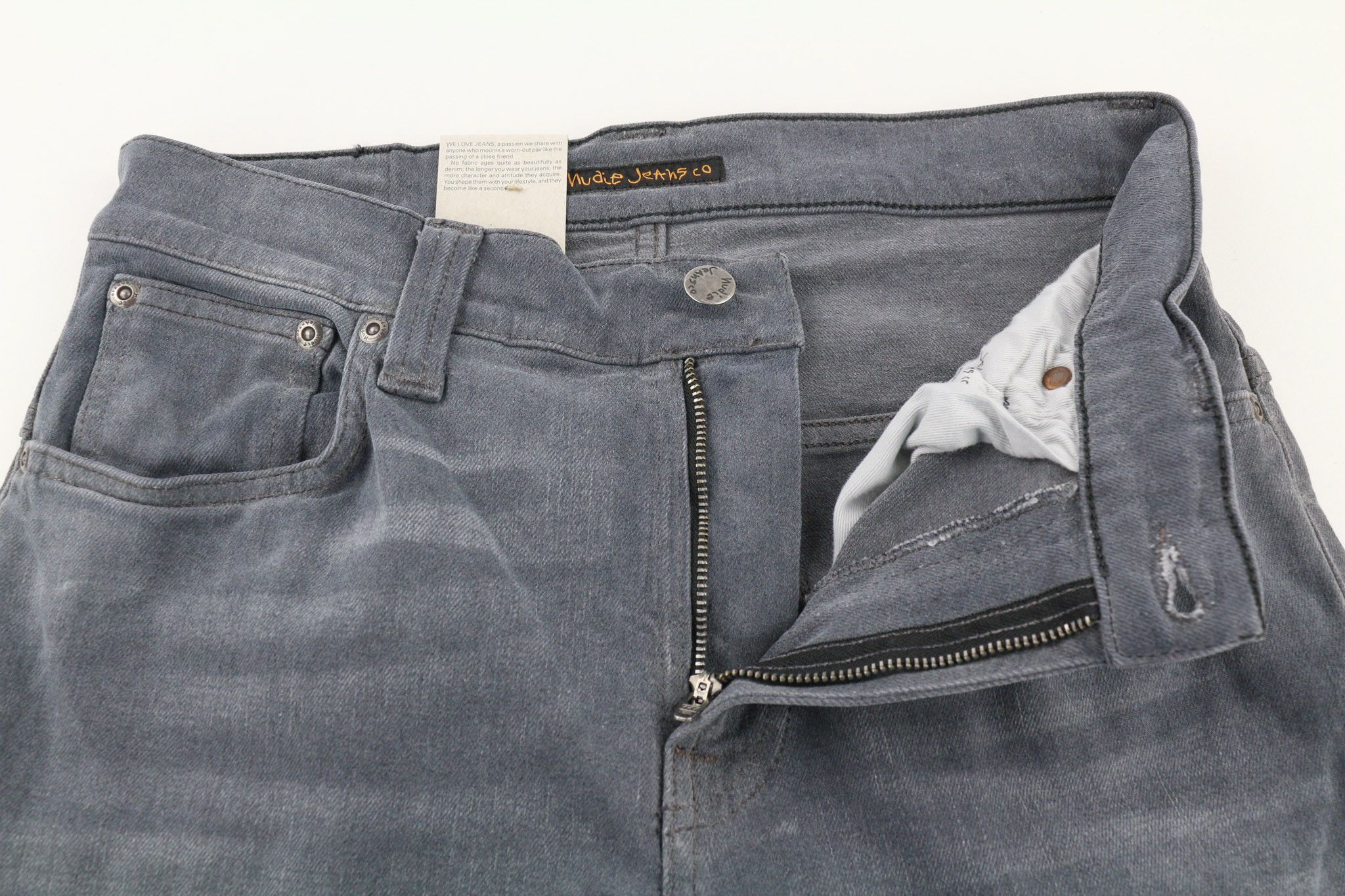 Nudie Jeans THIN FINN W30/L32 Grey Cotton Stretch Jeans 80660 Size US 30 / EU 46 - 4 Thumbnail