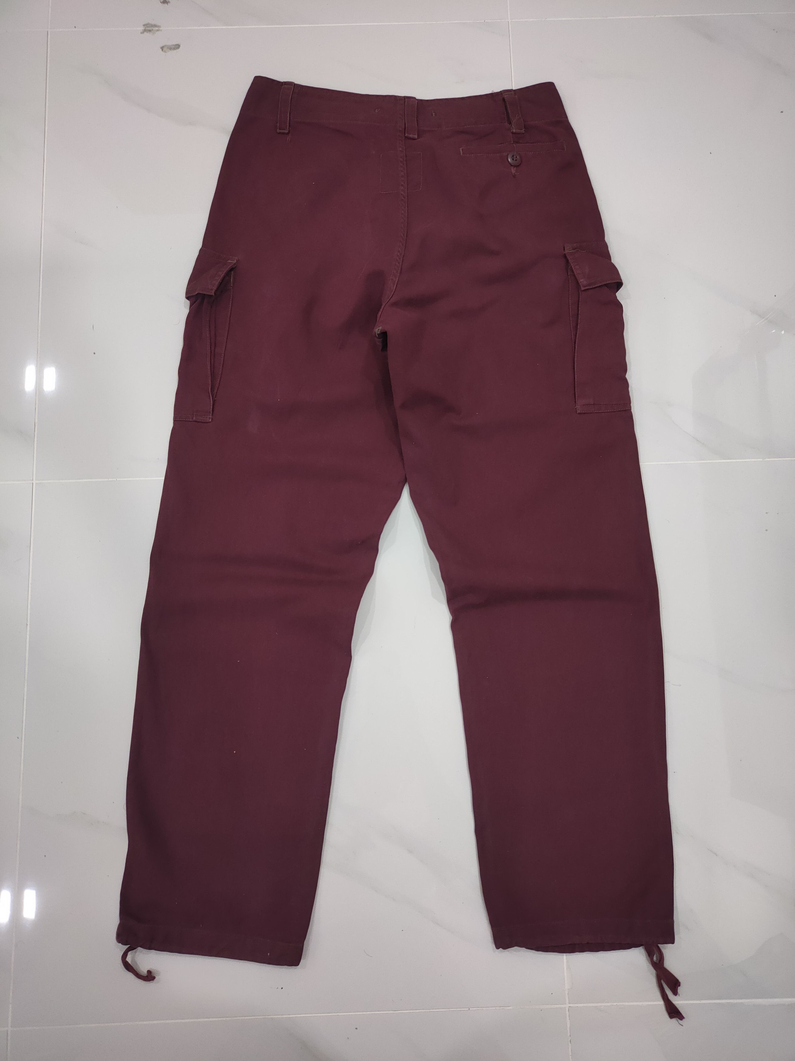 Japanese Brand VINTAGE BUTTON FLY MAROON BAGGY CARGO PANTS Size US 30 / EU 46 - 7 Thumbnail
