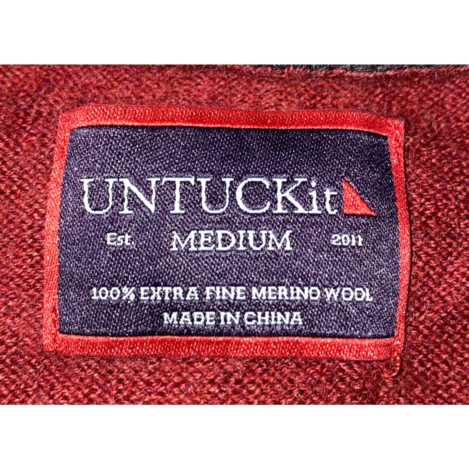UNTUCKit UNTUCKit Men's Sweater 1/2 Zip Pullover Wool Red Size M Size US M / EU 48-50 / 2 - 6 Thumbnail