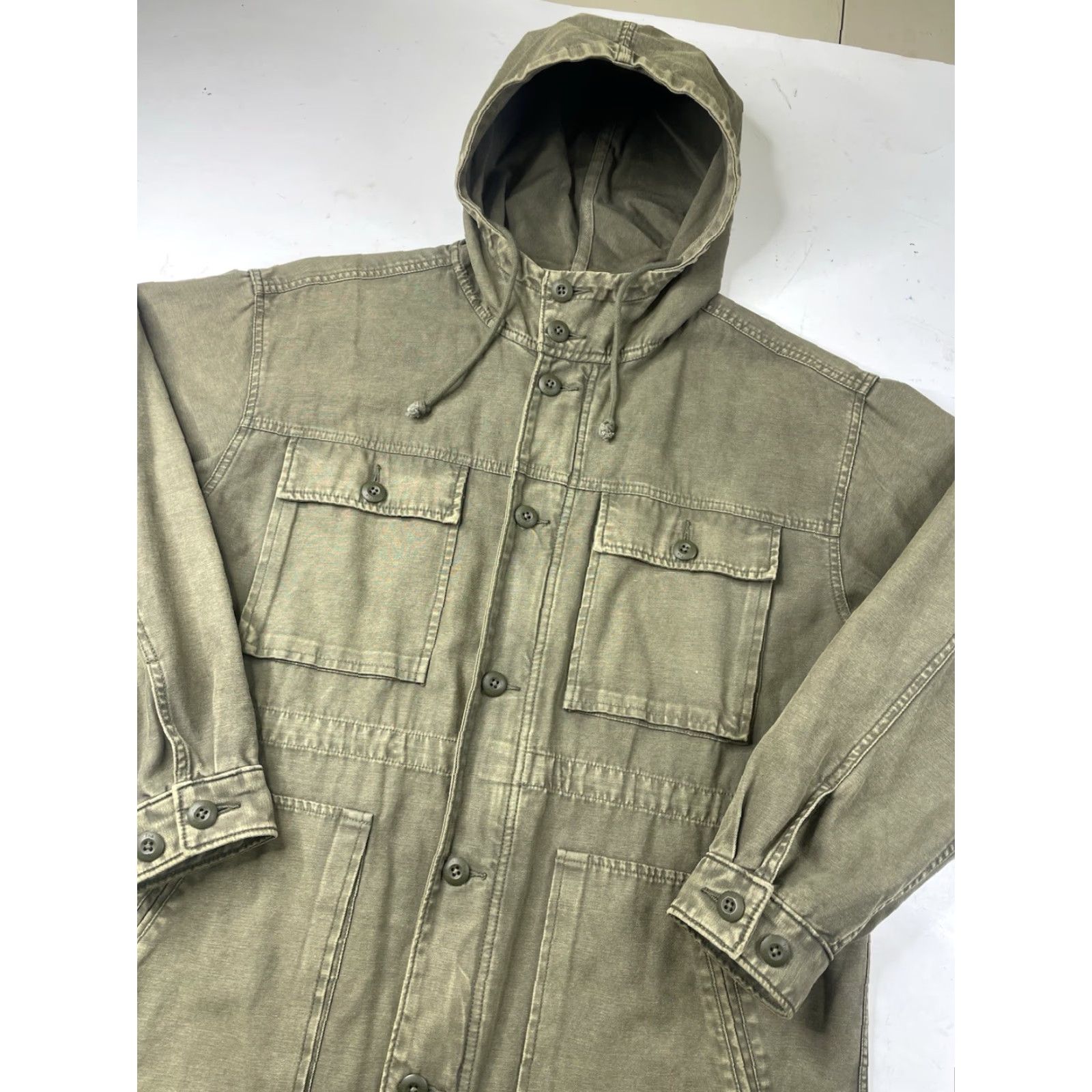 TNA TNA Hooded Fatigue Jacket Green Field Coat Jacket Womens Size 2 Size XS / US 0-2 / IT 36-38 - 2 Thumbnail
