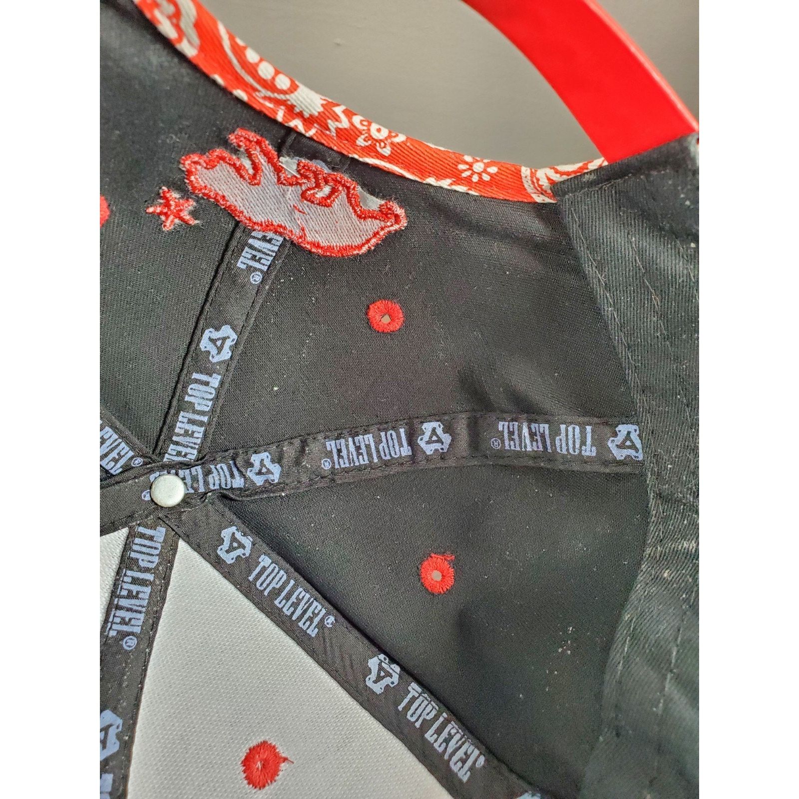 California Republic California Republic Black Red White Paisley Snapback Hat Cap Size ONE SIZE - 12 Thumbnail