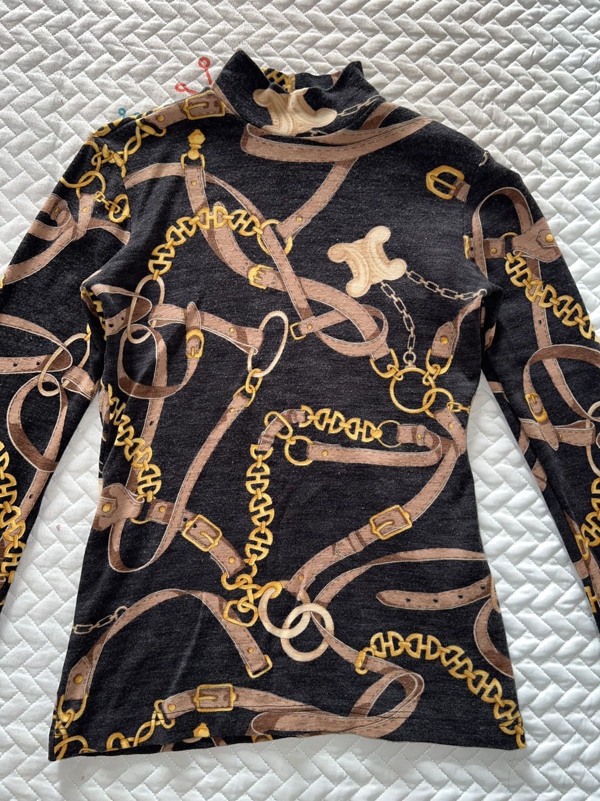 Celine Vintage CELINE all over patent long sleeve ⚜️ Size M / US 6-8 / IT 42-44 - 12 Thumbnail