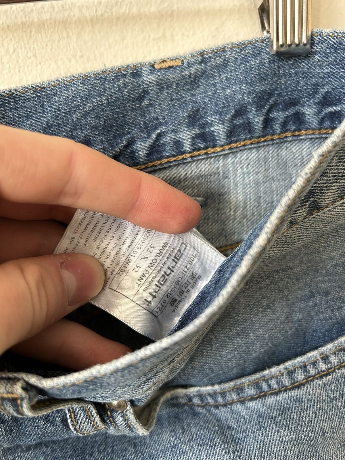Carhartt × Vintage CARHARTT VTG WASHED BLACK OLD MONEY LEATHER TAB BAAGY PANTS Size US 32 / EU 48 - 6 Thumbnail
