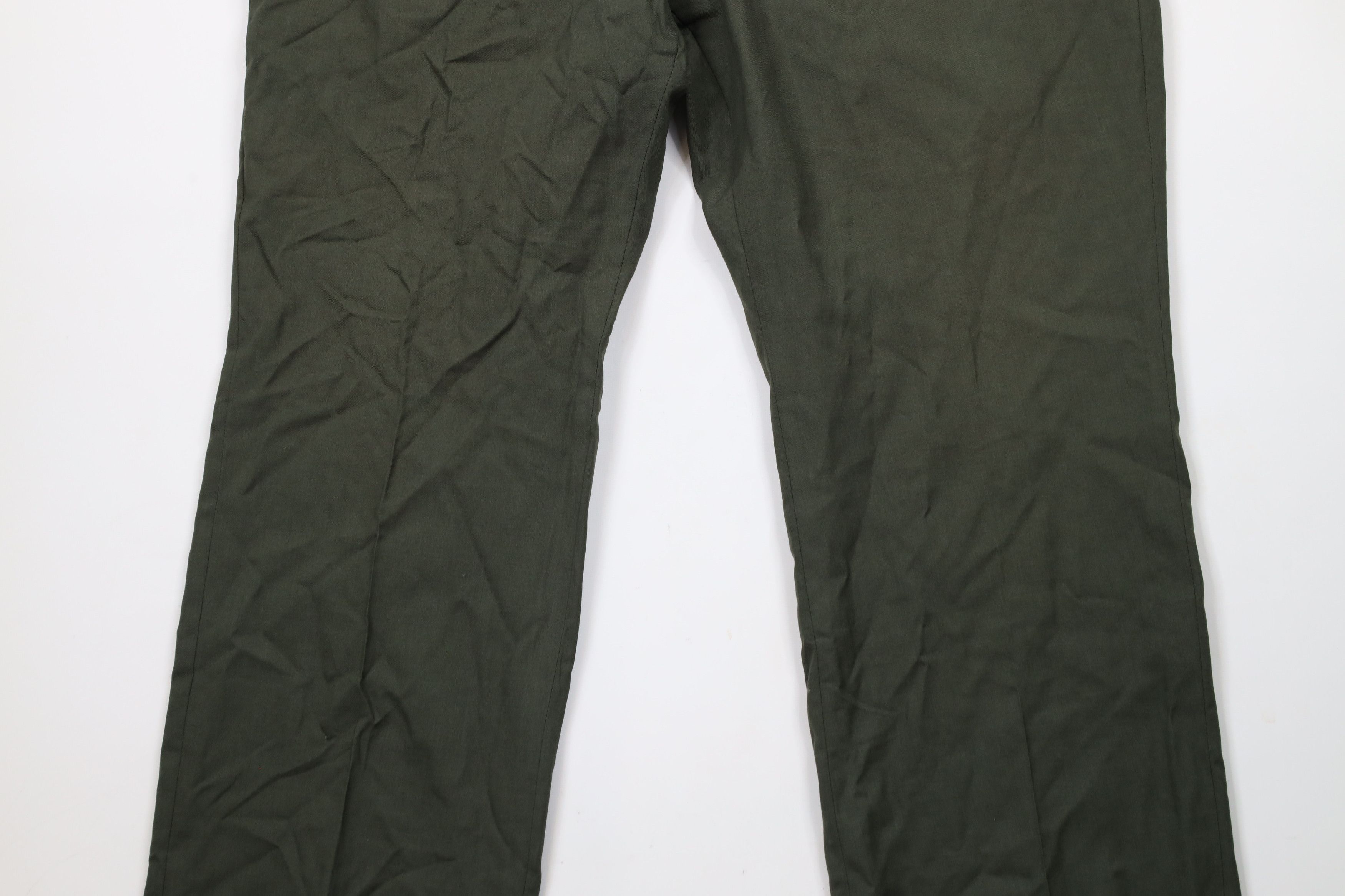 Vintage Vintage 70s Streetwear Wide Leg Chino Pants Green USA Size US 38 / EU 54 - 3 Thumbnail