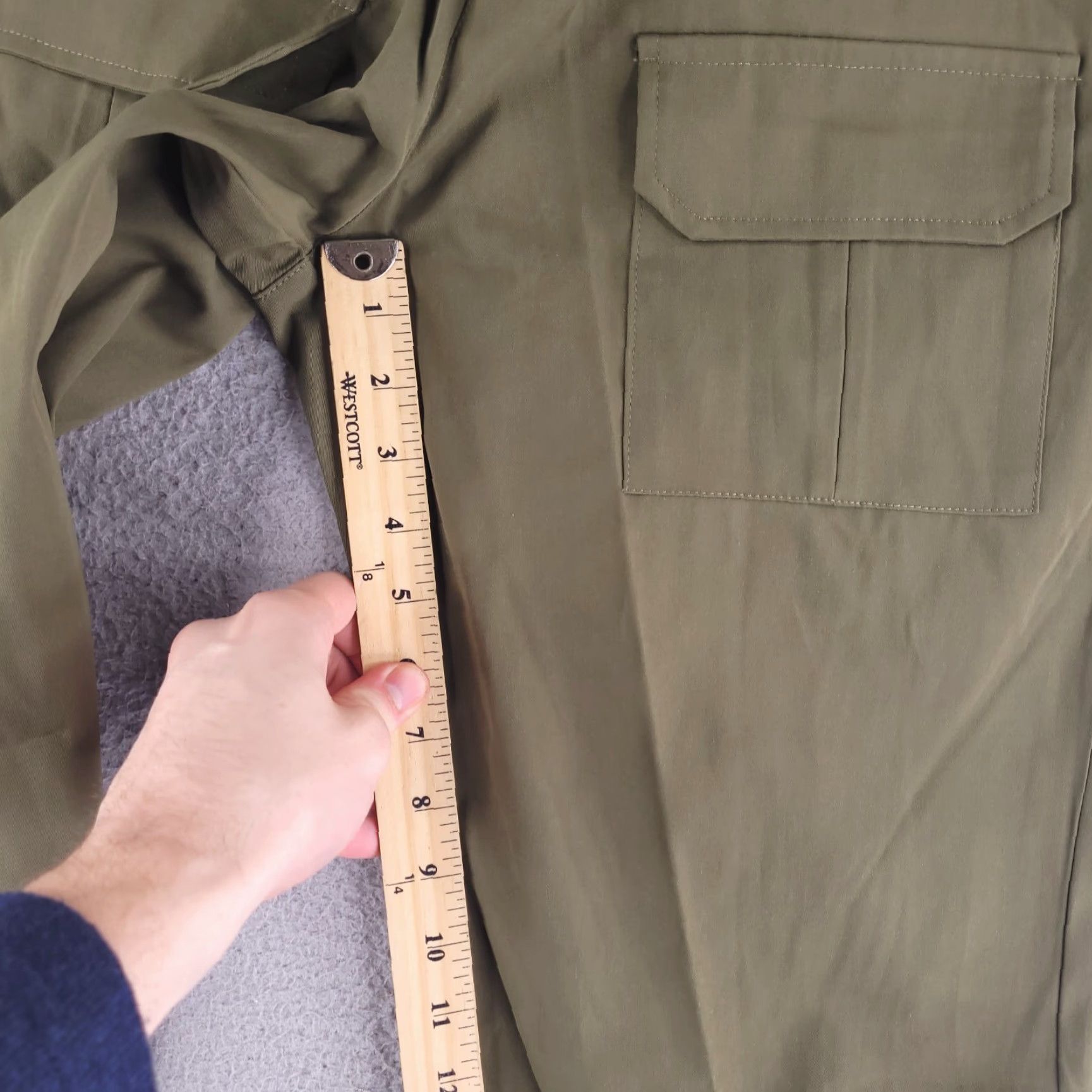 Shein SheIn Pants Womens Medium Olive Green Cargo Camp Straight Relaxed Polyester Size 32" / US 10 / IT 46 - 6 Thumbnail